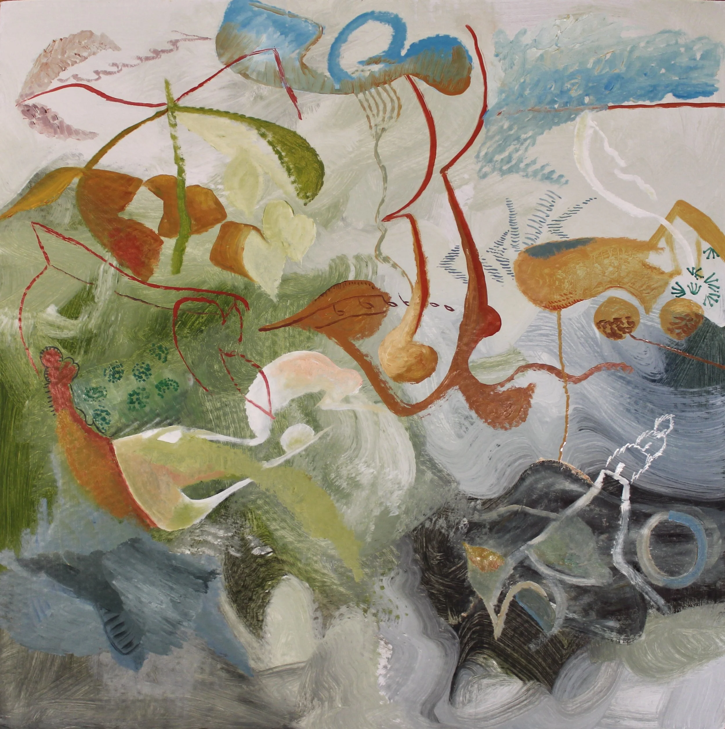 Sounds Like Music Just Beyond the Hill
30"x30"  oil on board