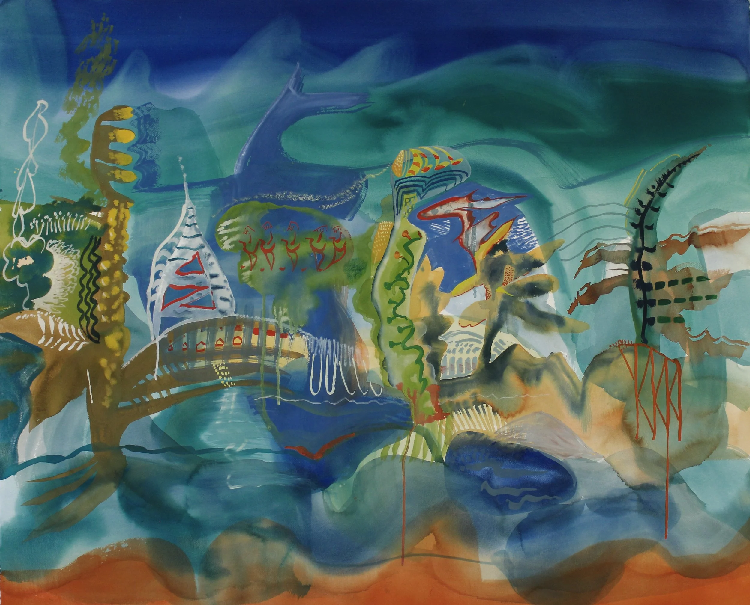 Untitled   44"x51" 
gouache on rag paper 