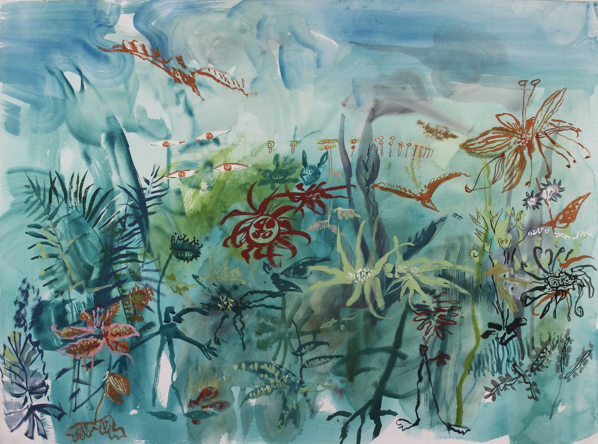 The Garden   44"x51"   gouache on rag paper