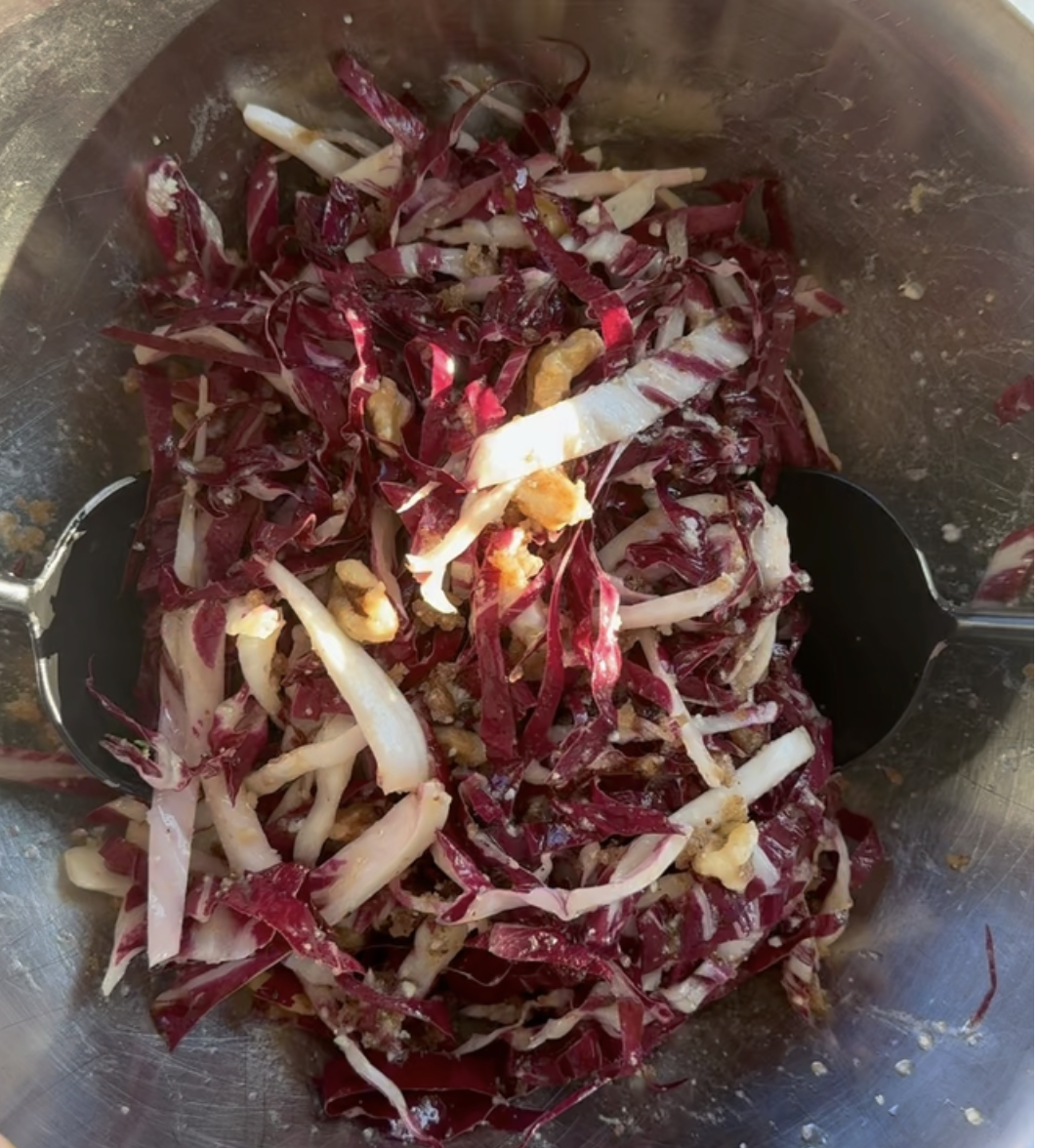 Radicchio Salad w/ creamy lemon dressing &amp; sourdough breadcrumbs