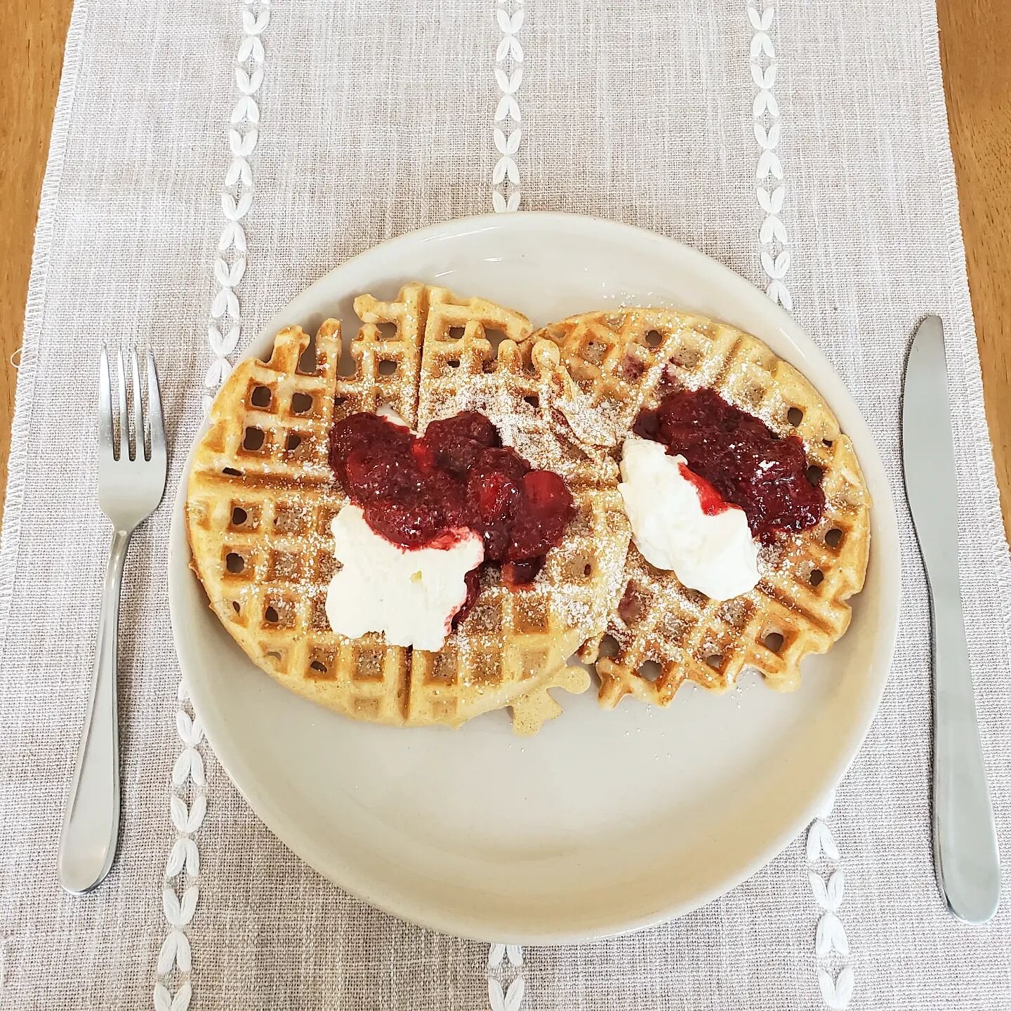 #sankofabirthsquad 
#appreciationpost 

Daaannnggg these were delicious! A lovely Grandmother made us waffles, whipped cream, and strawberry compote from scratch this morning to celebrate the birth of her grandbaby and to show her appreciation for ou