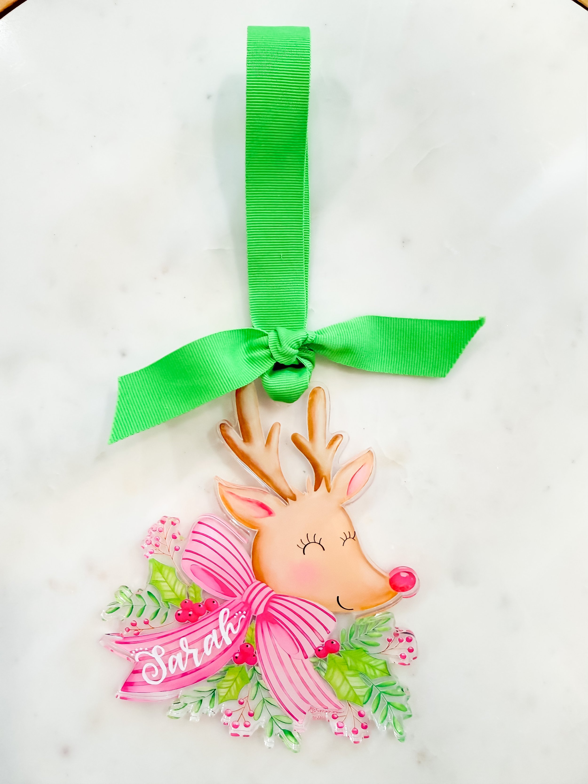 Reindeer Acrylic Ornament w:personalization.JPG