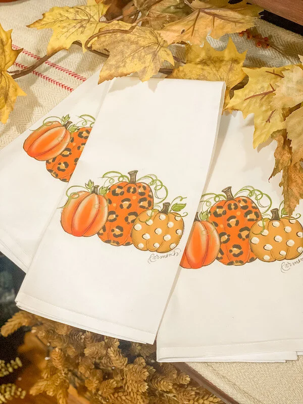 Cheetah Pumpkin Tea Towel