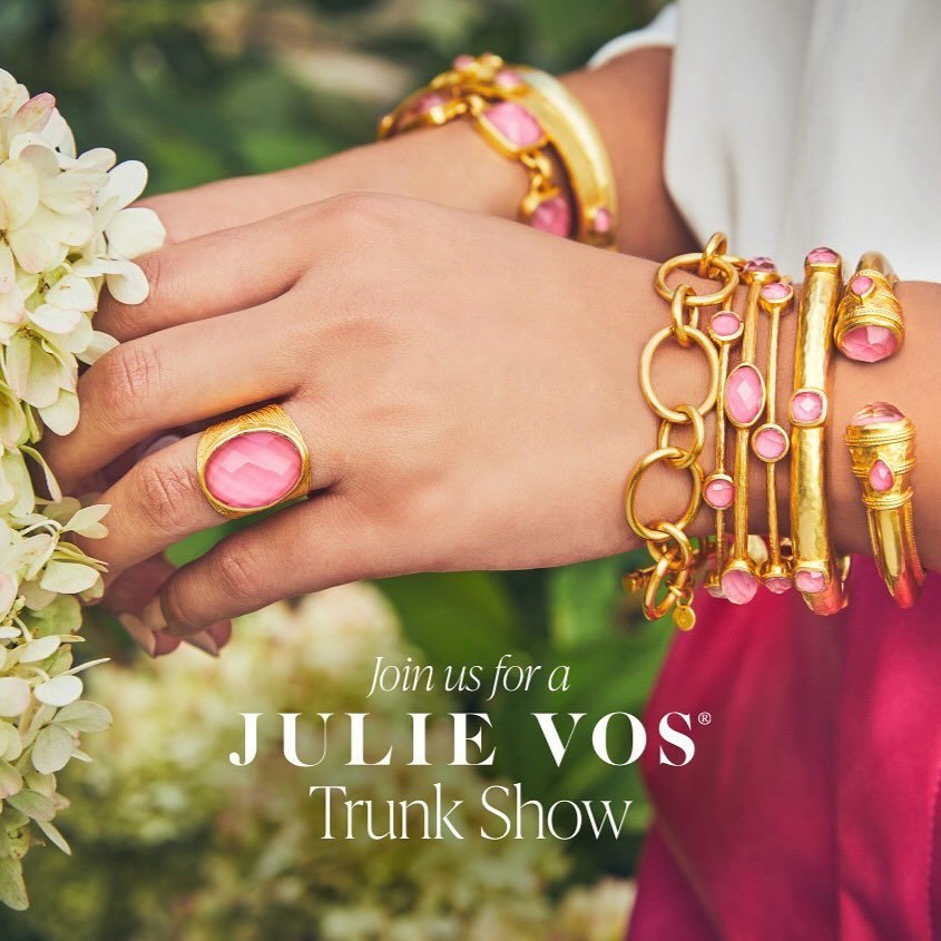 Our Julie Vos trunk show has arrived just in time for 🌸✨Mother&rsquo;s Day!! ✨🌸 Stop in to see us for some unique gifts!! Complimentary gift wrap is available! 🎁𝙊𝙥𝙚𝙣 until 𝟲𝙥𝙢 today!⁣
⁣
Carmen&rsquo;s on Carolina⁣
1631 Carolina Avenue⁣
Oran
