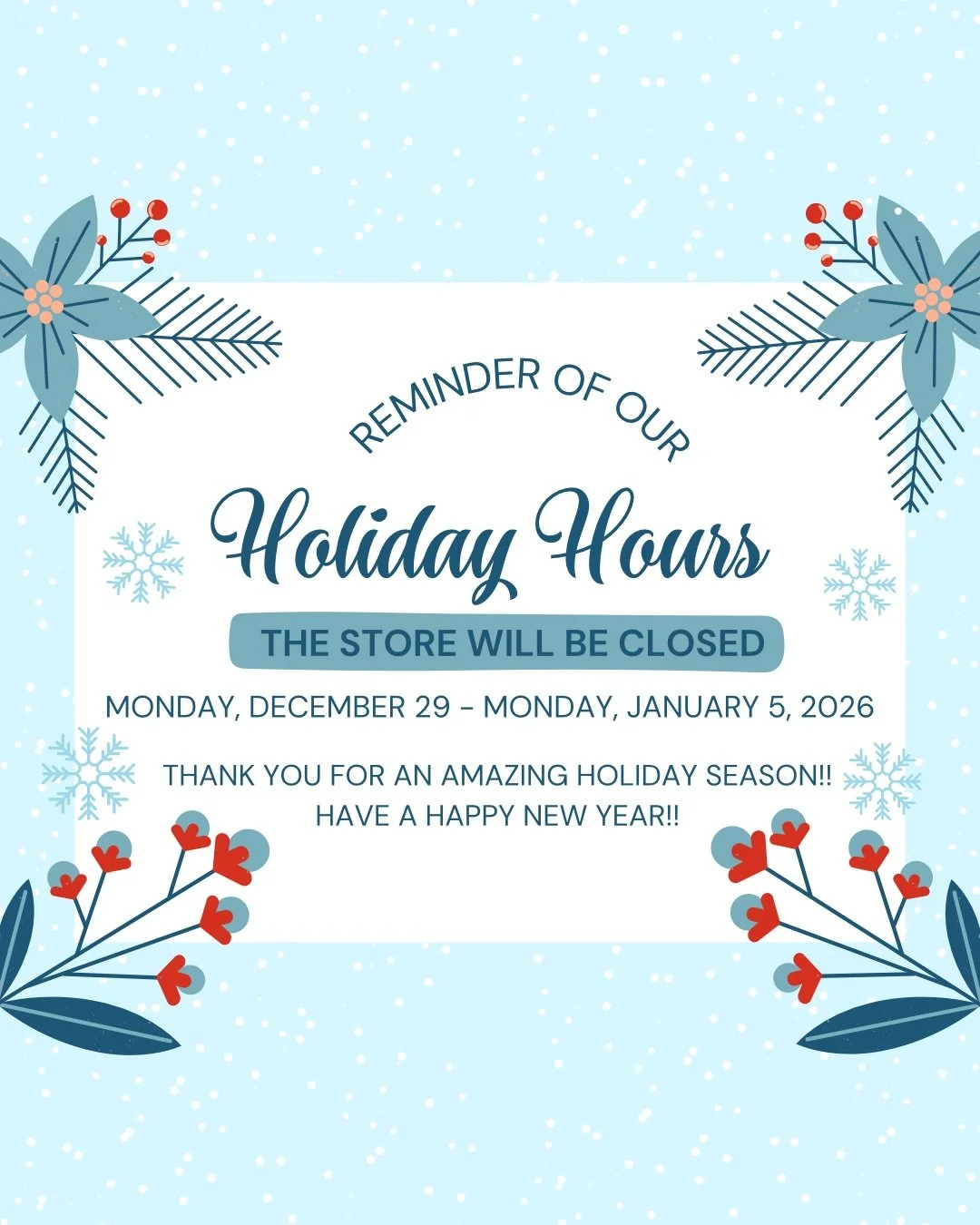 𝗧𝗛𝗔𝗡𝗞 𝗬𝗢𝗨 𝗳𝗼𝗿 𝗮𝗻 𝗮𝗺𝗮𝘇𝗶𝗻𝗴 𝗵𝗼𝗹𝗶𝗱𝗮𝘆 𝘀𝗲𝗮𝘀𝗼𝗻! 💖✨⁣
⁣
This holiday season was truly special, and it&rsquo;s all because of YOU 🎄🛍️ Thank you for choosing to shop local and support our small business!! It means more to us 