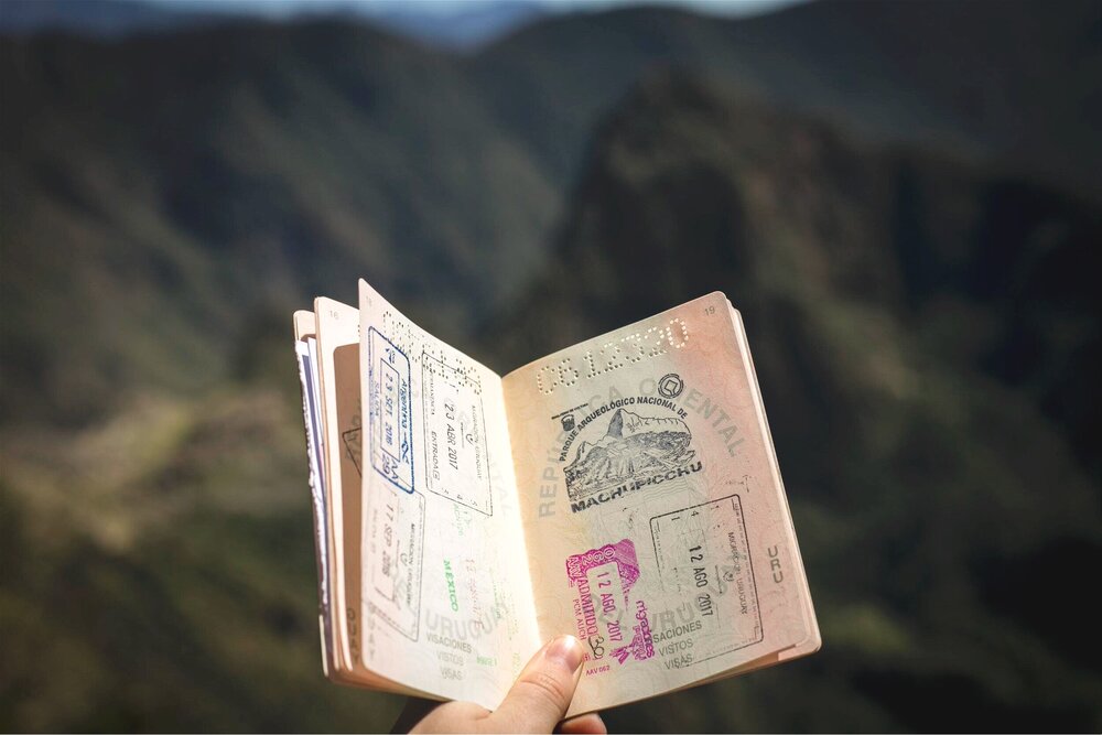 Passport with visa stamps
