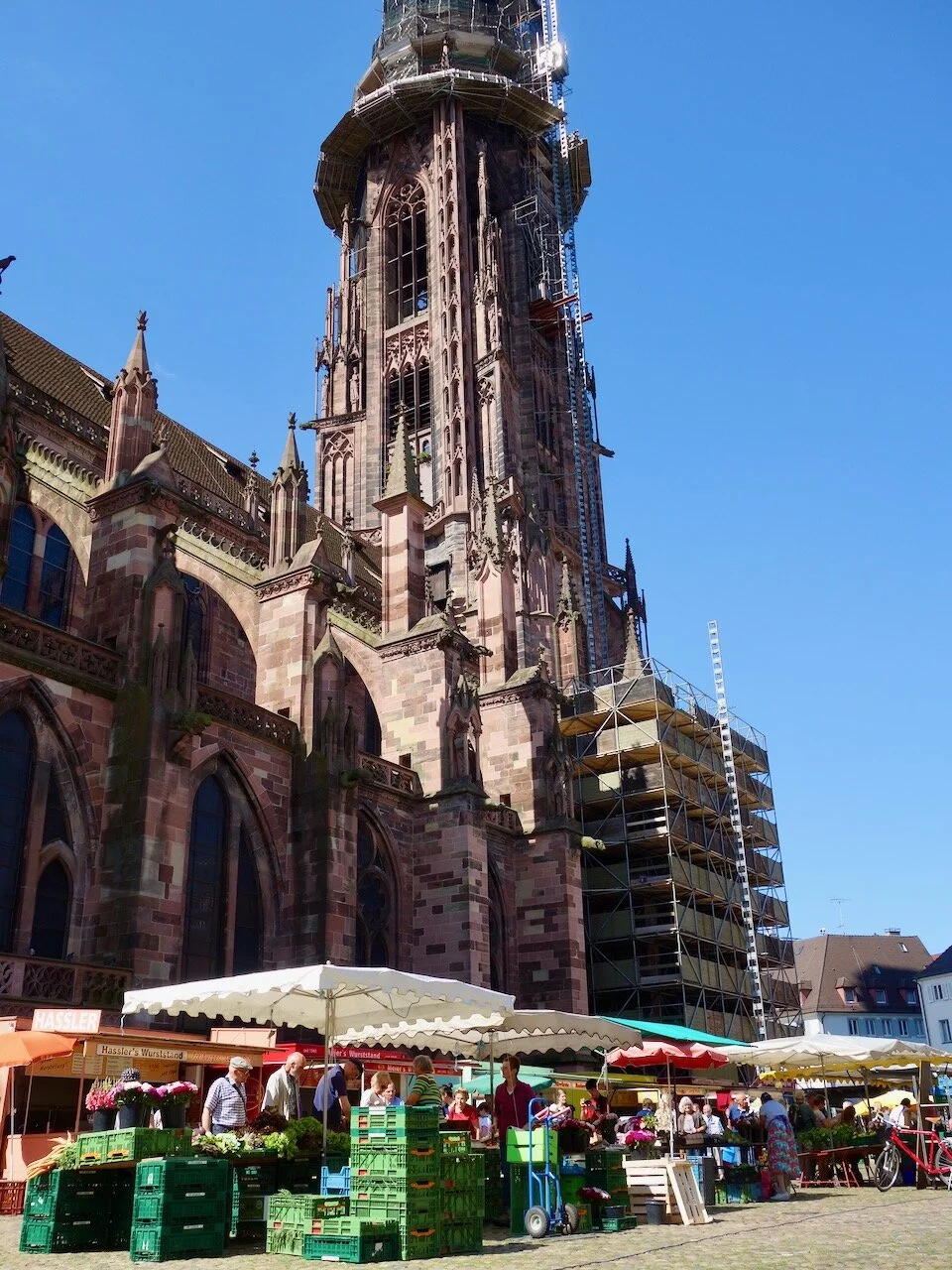 Farmers Market in the shadow of the Freiburg cathedral Image | Trish Feaster