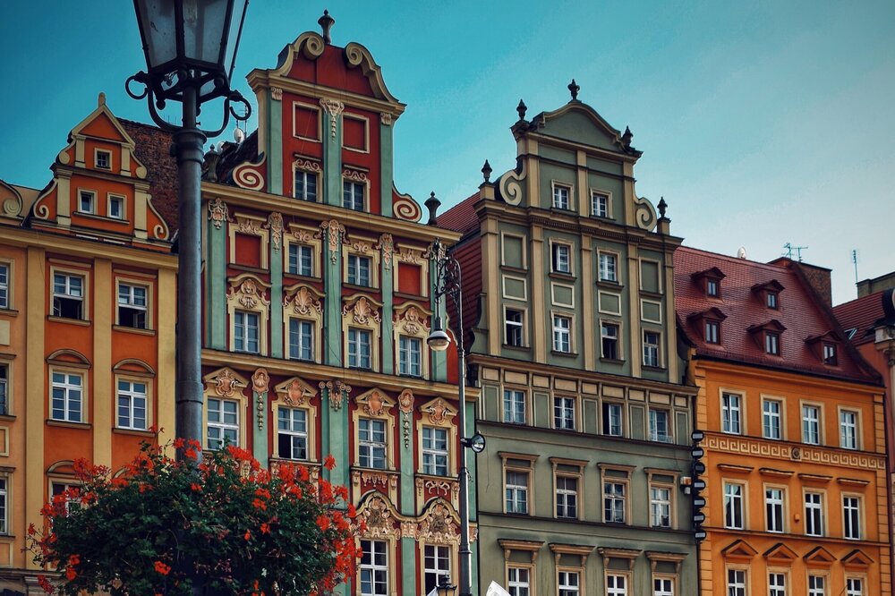 Poland’s trademark colourful houses in Wroclaw
