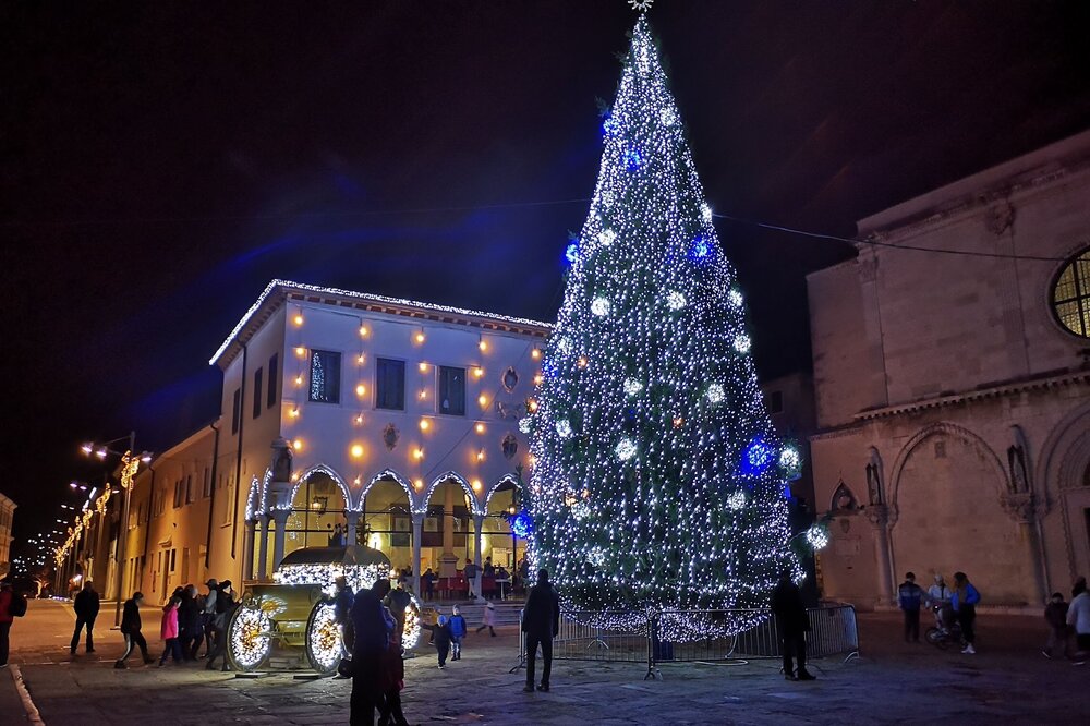 Tito Square in Koper, Slovenia decked out for the holidays