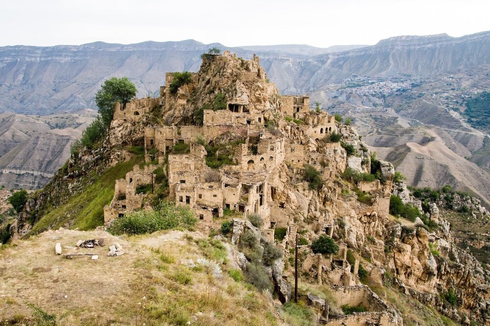 Abandoned village of Gamsutl Village in the Russian Republic of Dagestan