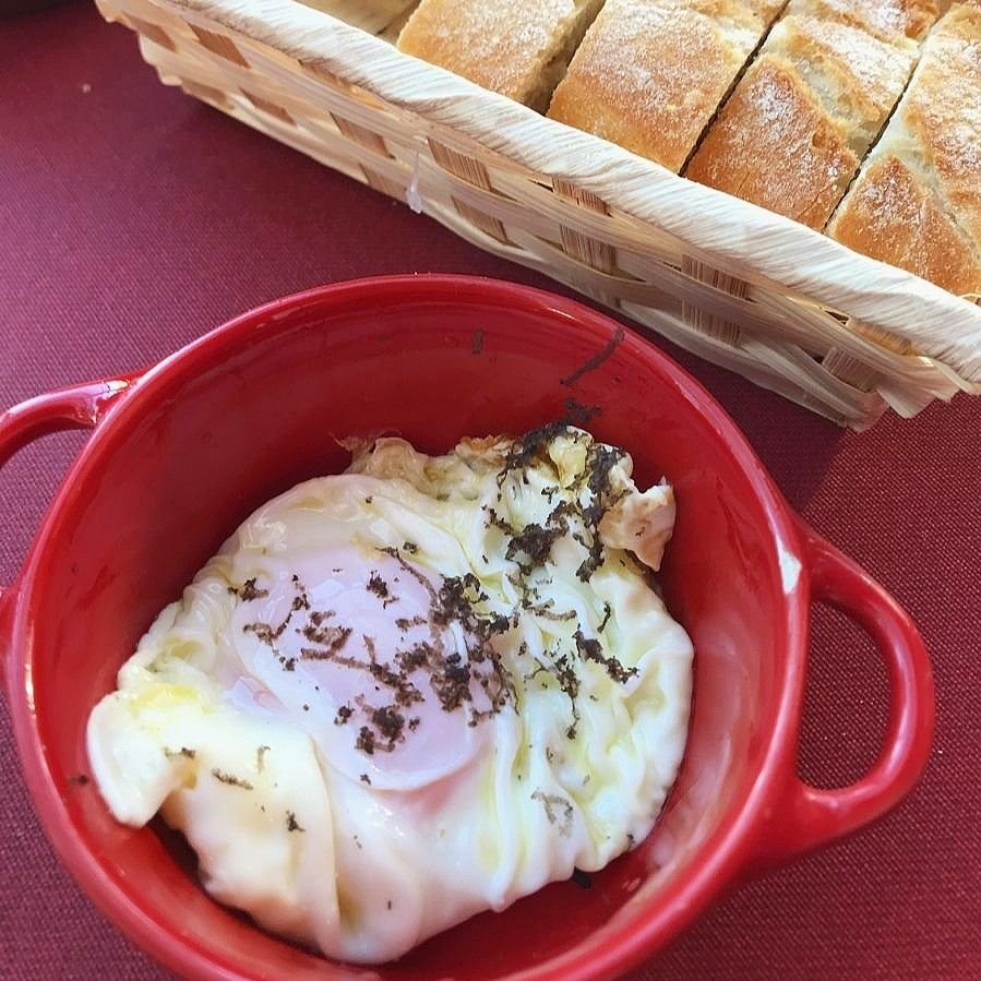 Eggs with black truffles--a deletable splurge.