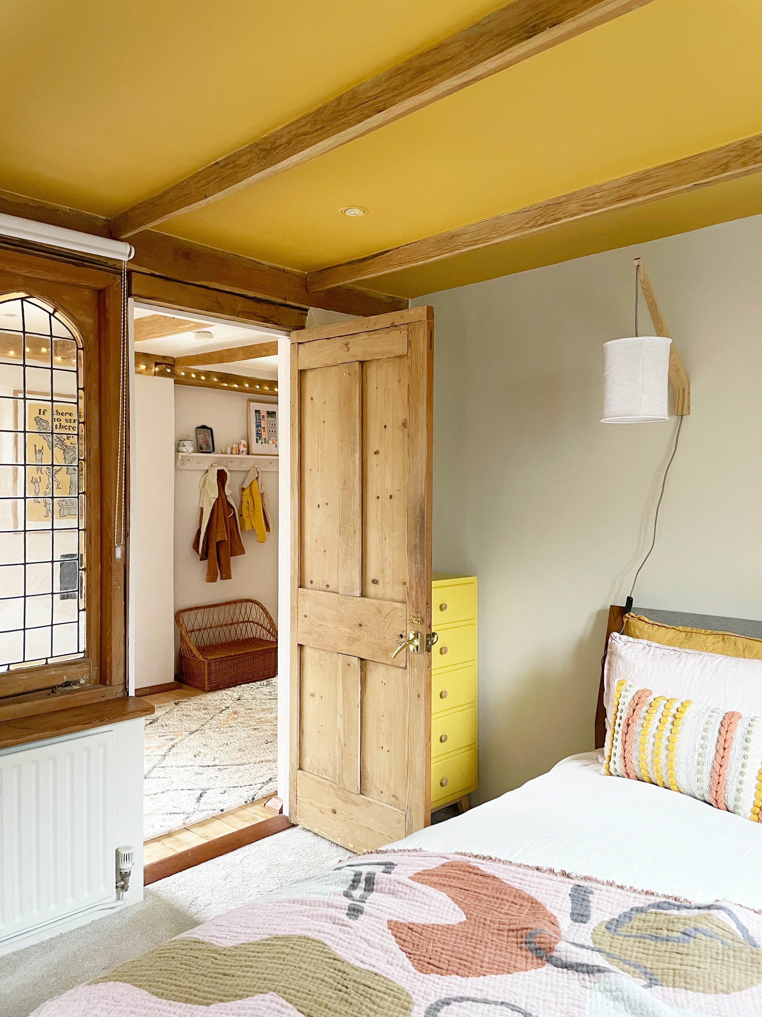 yellow guest bedroom