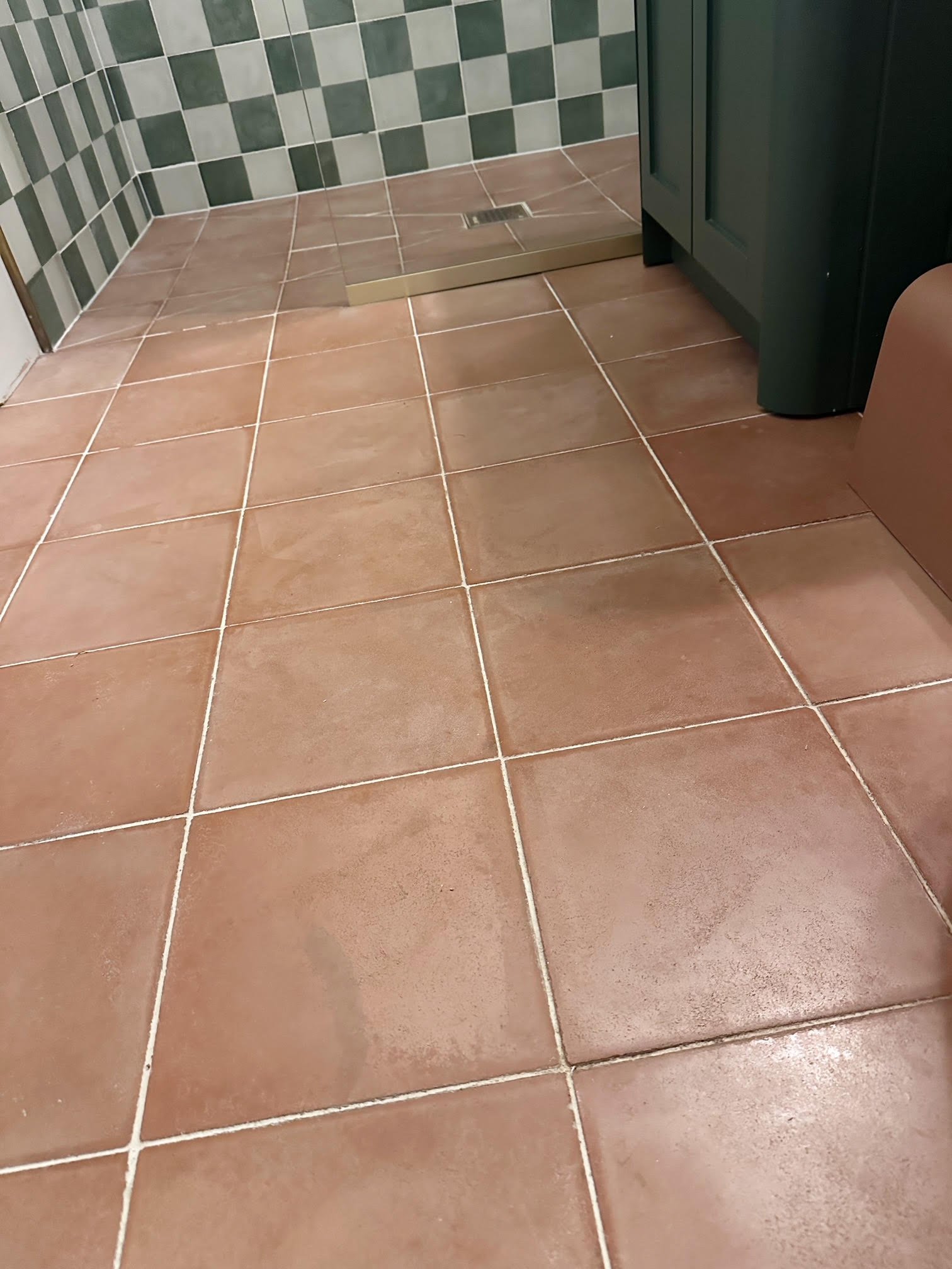 Encaustic tile after 2 years of heavy use