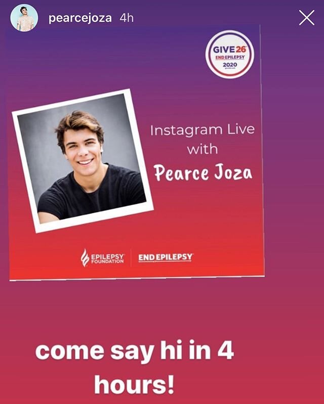 Watch our star @pearcejoza talk epilepsy and his amazing career with Disney on his IG live @4! 
#pearcejoza #zombies2 #actor #epilepsy #seizure #epilepsyawareness