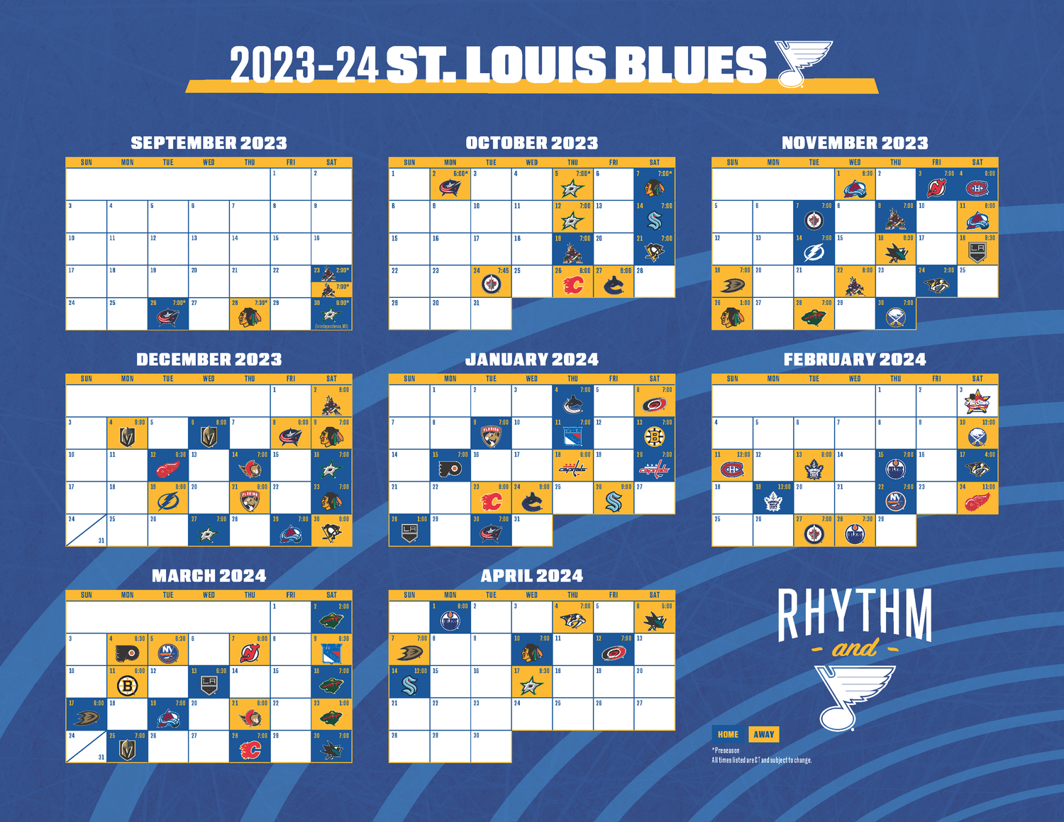 Blues Schedule — The Franchise Sports Bar and Grill