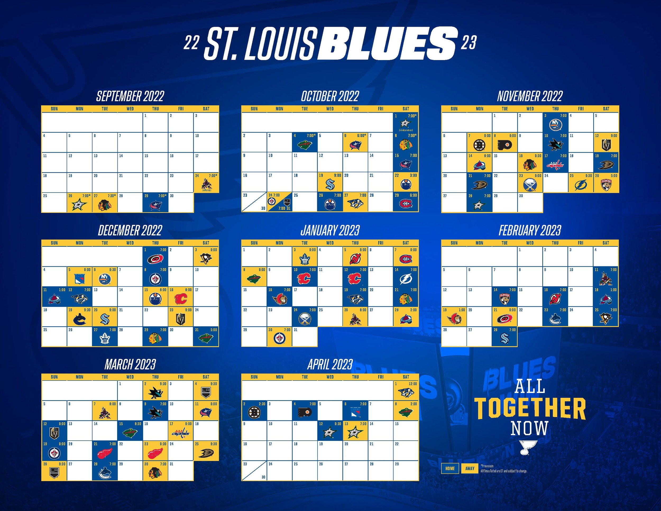 Blues Schedule — The Franchise Sports Bar and Grill