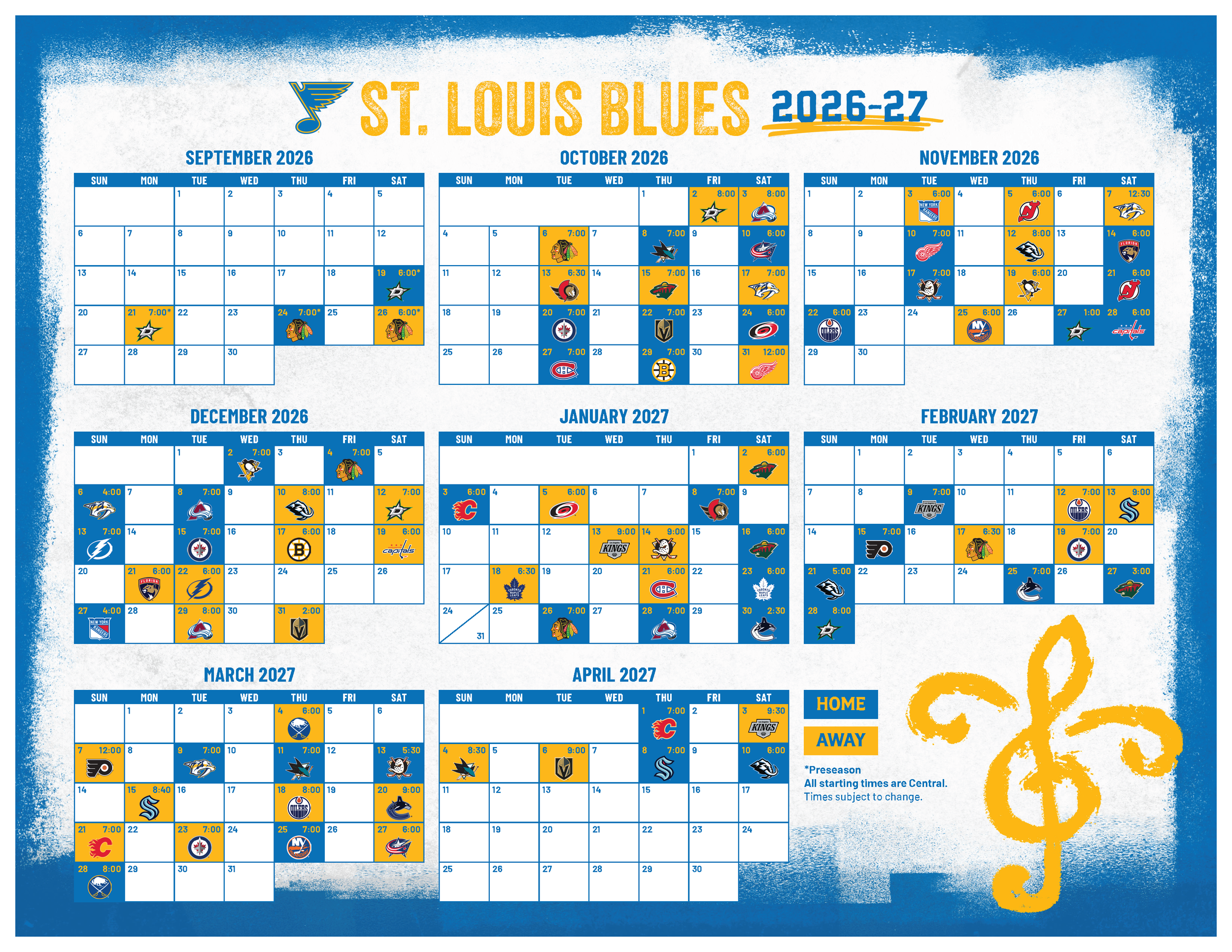 2026-2027 St Louis Blues Schedule