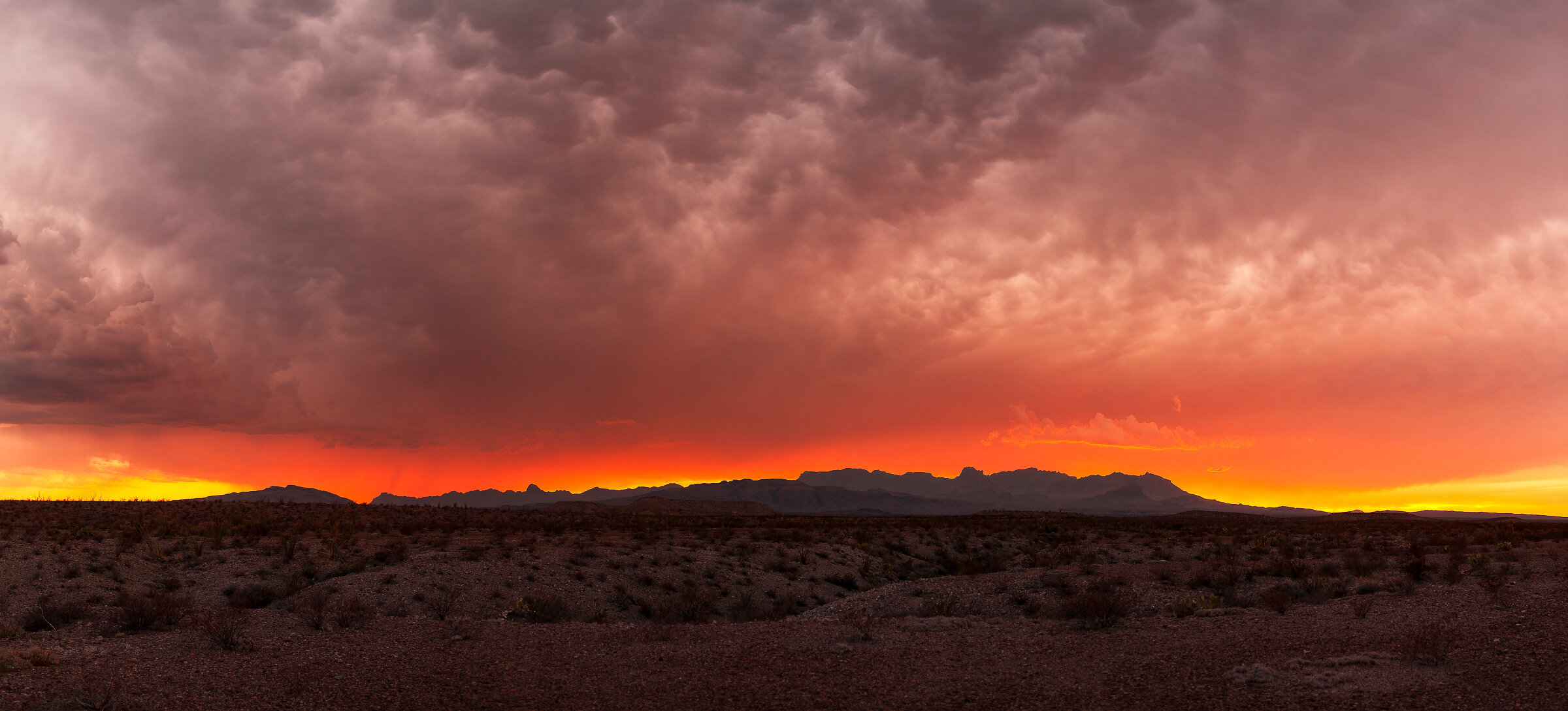 Chisos Burning Panorama