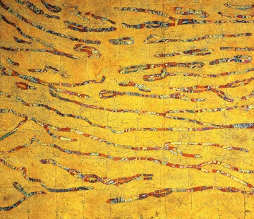 Getty Water Painting #9, 1993 gold and metal leaf on canvas 36%22 x 42%22.jpg