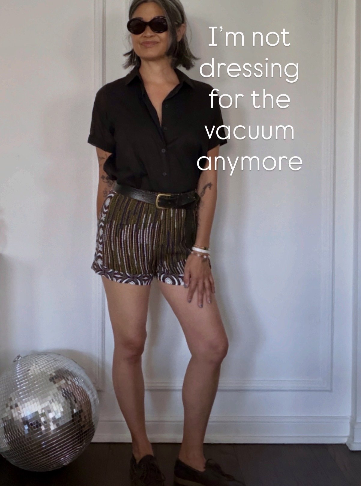 over 50 style influencer showing styling short shorts 5 different ways