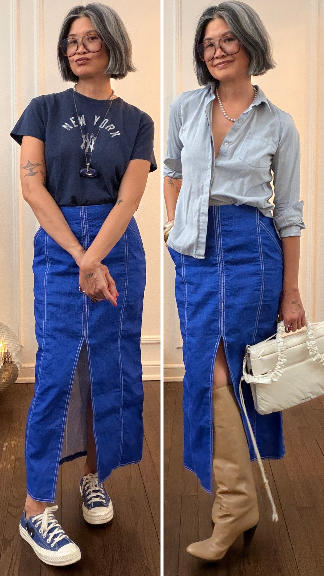 How to wear bold color by pairing it with classic wardrobe staples