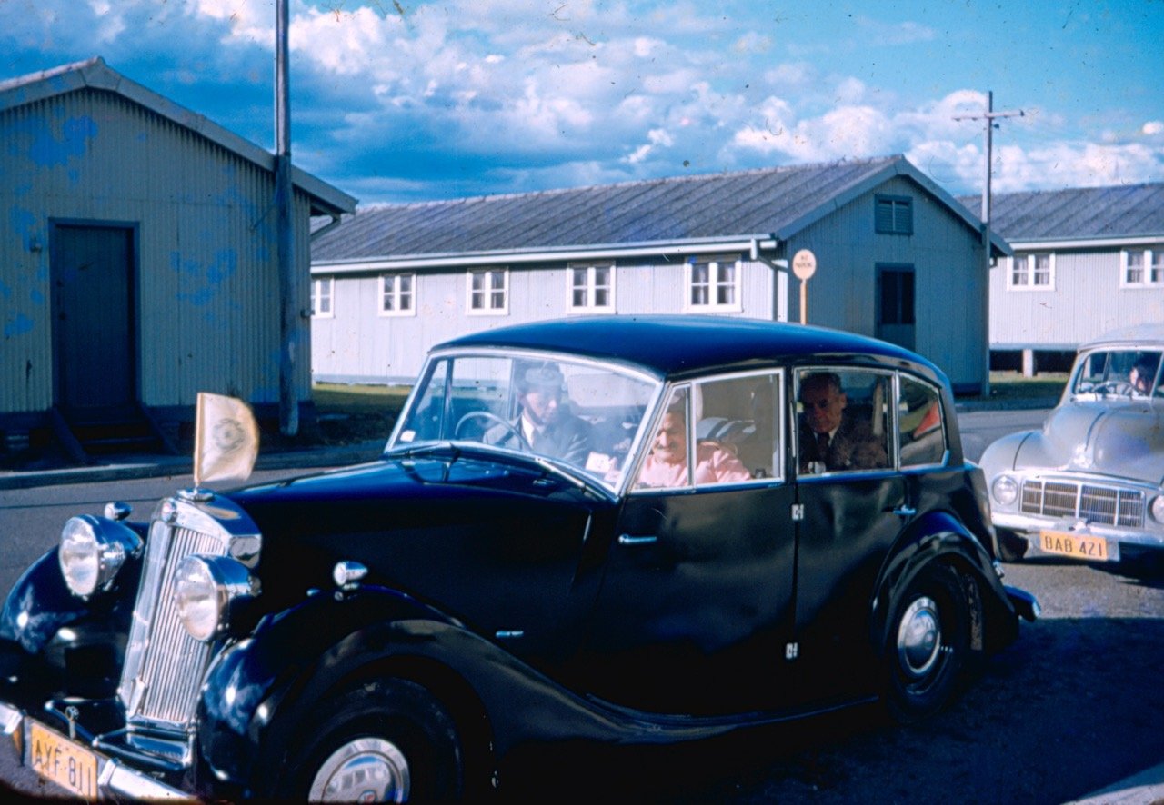 Leaving Sydney Airport for Beacon Hill on August 9, 1956. (Photographer: Aubrey Rouse. From the collection of Robert Rouse)