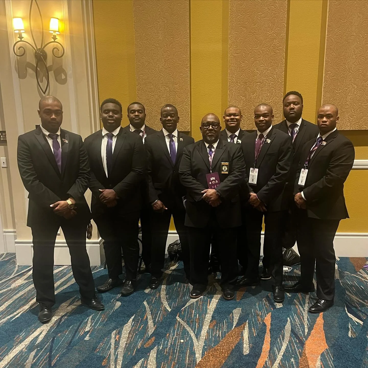 &bull; At the end of March, the brothers of Theta Delta Delta attended their 88th Annual 7th District conference in Orlando, Florida where they learned new ideas to navigate their way within the fraternity. Pictured is 42nd Grand Basileus Ricky Lewis