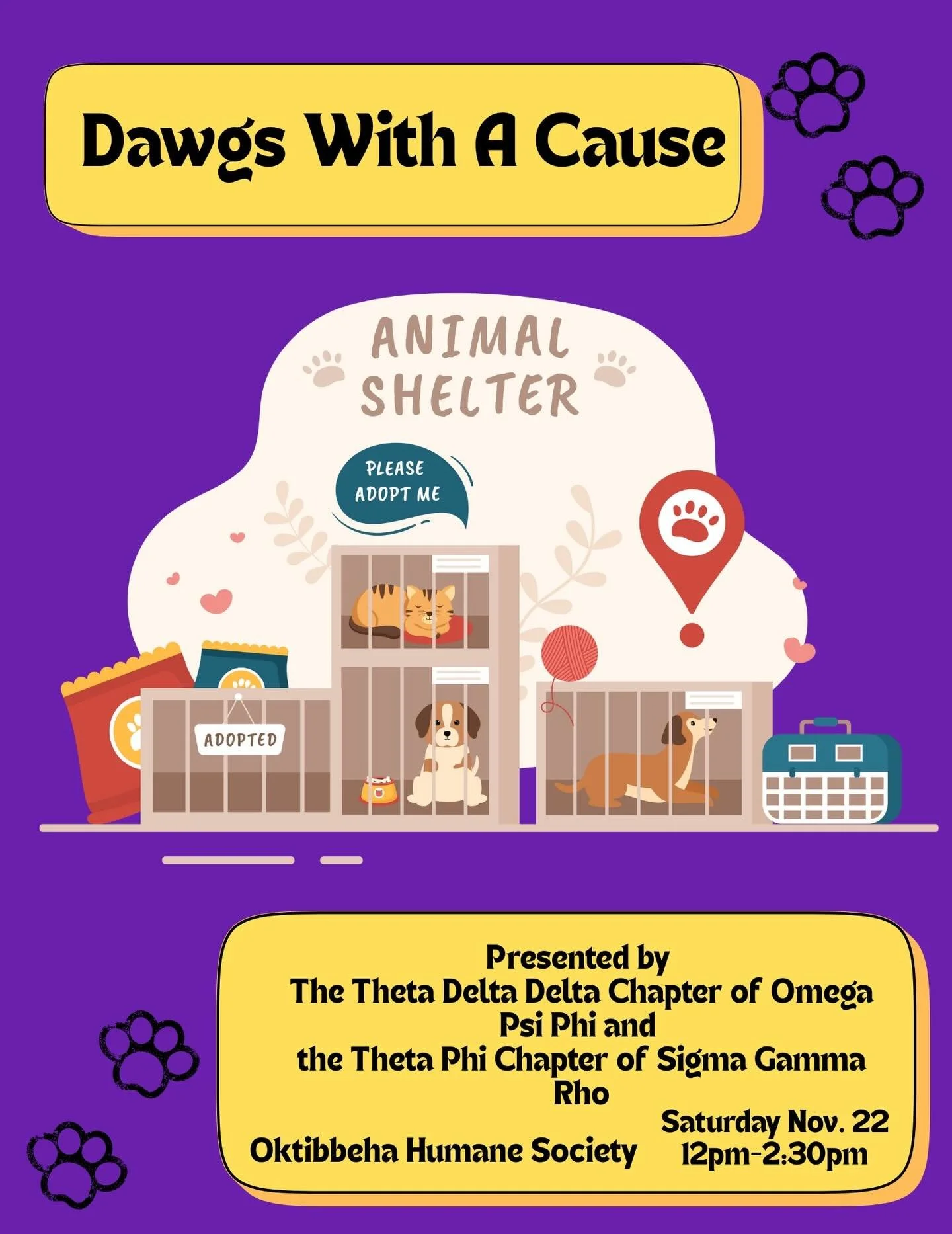 &bull; Dawgs coming together for a cause!💛💜💙
&bull; Helping paws, helping the community🐶✨
&bull; Service + duty + Community🐾💛