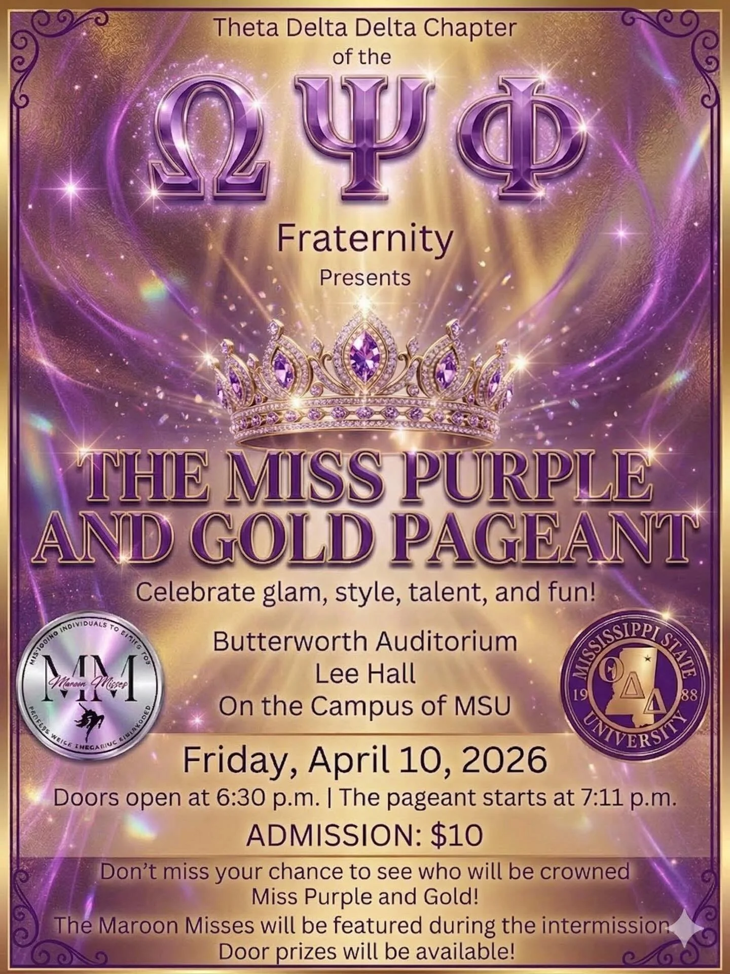 Elegance, confidence, and royalty all in one night 👑✨
The stage is set for the Miss Purple and Gold Pageant 💜💛 #PurpleAndGold #PageantNight