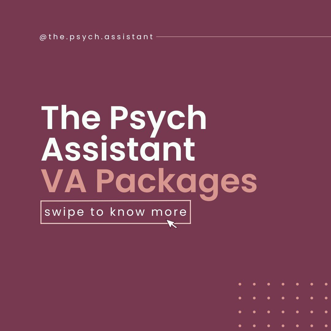 No more excuses 😏 Start your very own VA Package with The Psych Assistant today! 🌟

To make the process faster for you, we have made a step by step guide on what TPA's packages include &amp; how to ensure you select a package that works best for YO