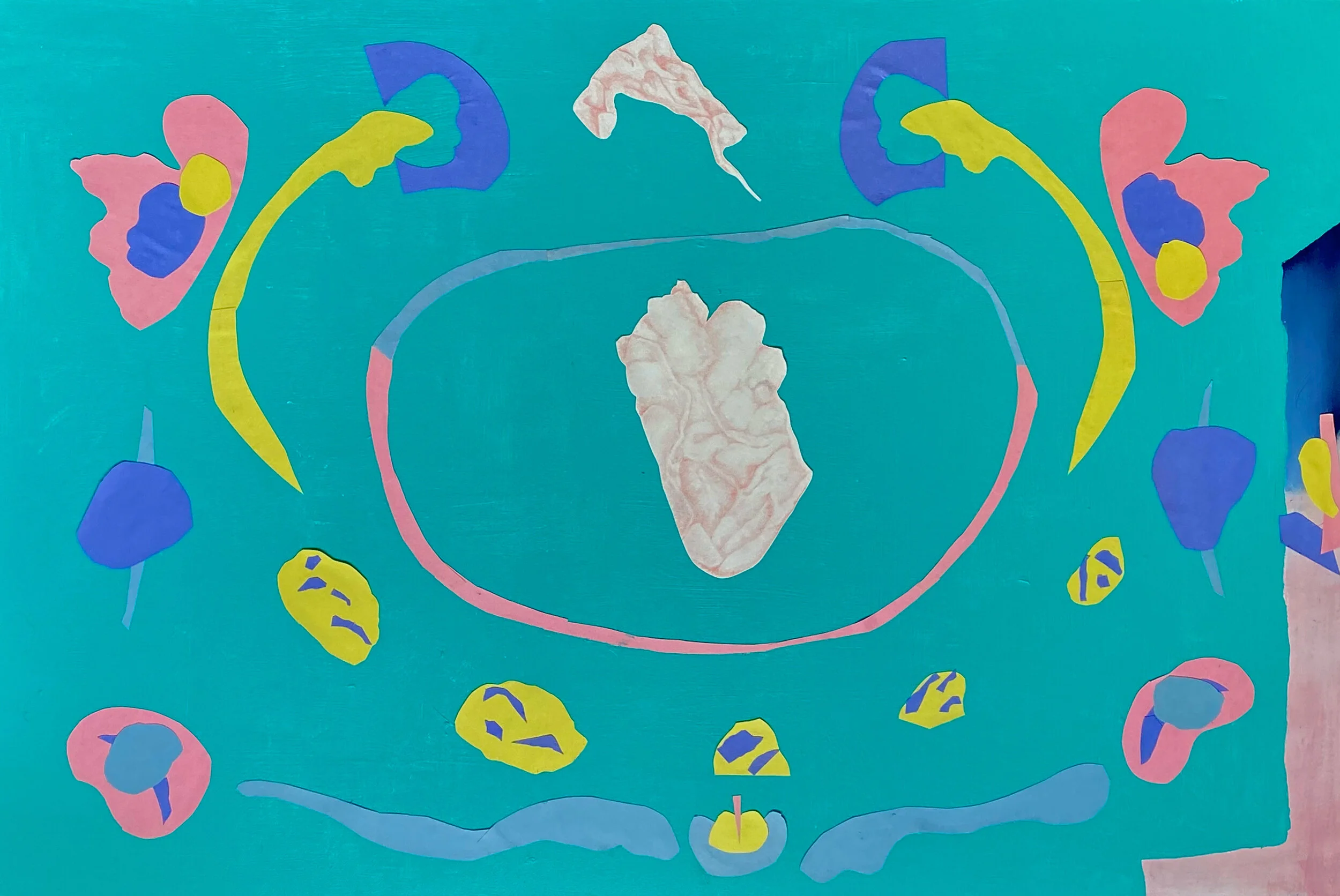  Acrylic paint, construction paper and colored pencil, 2020 