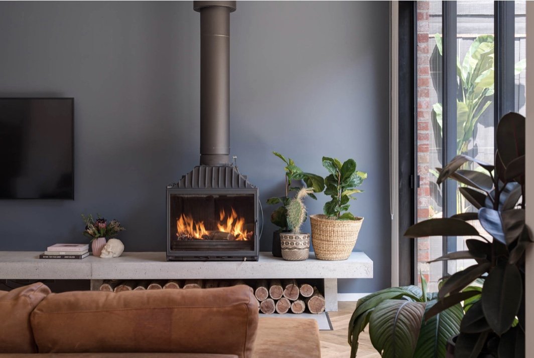 Cheminées Philippe Radiante 692 Wood Heater — Slab Culture Concrete benchtop manufacturer