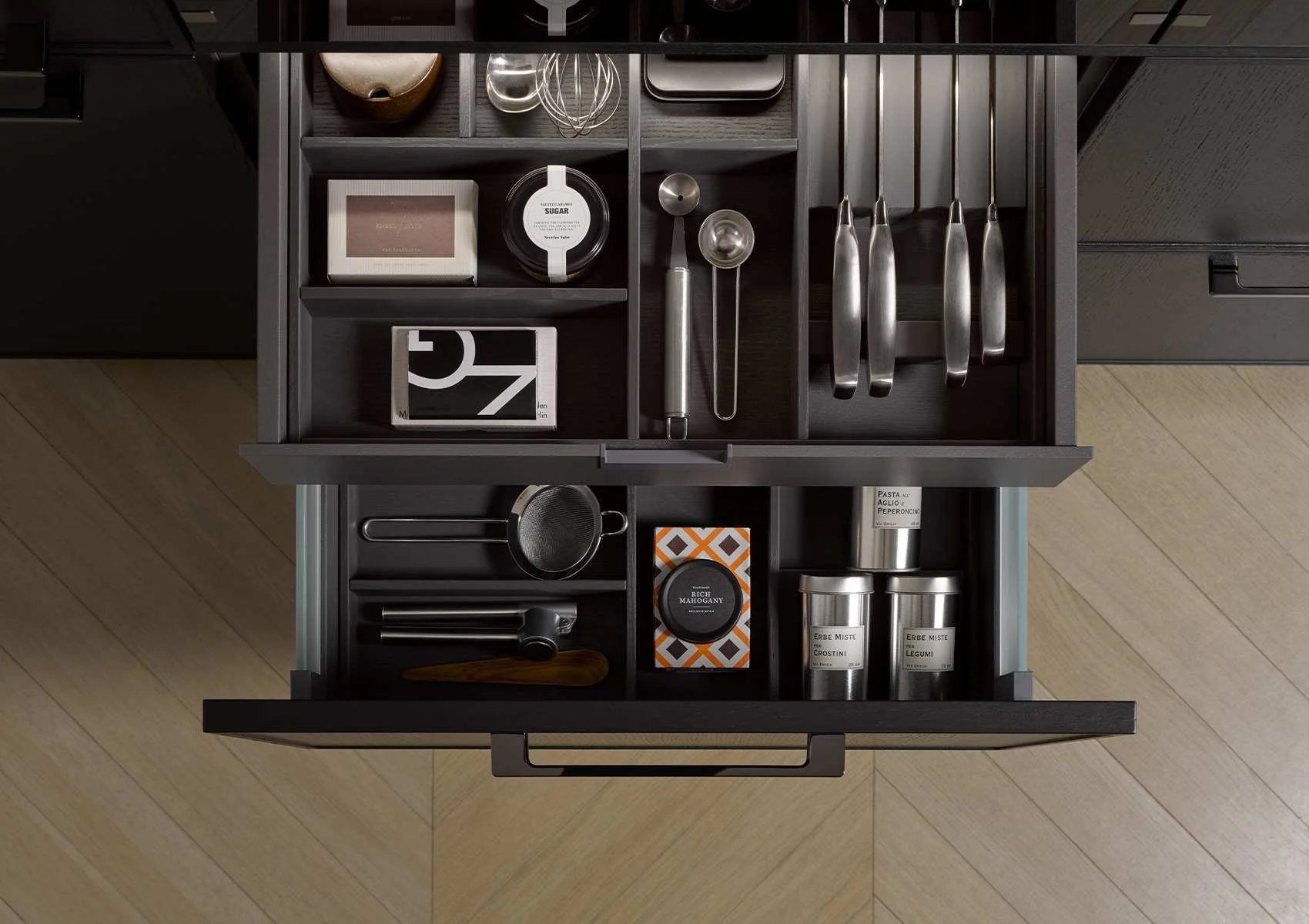 Kitchen drawer cutlery inserts