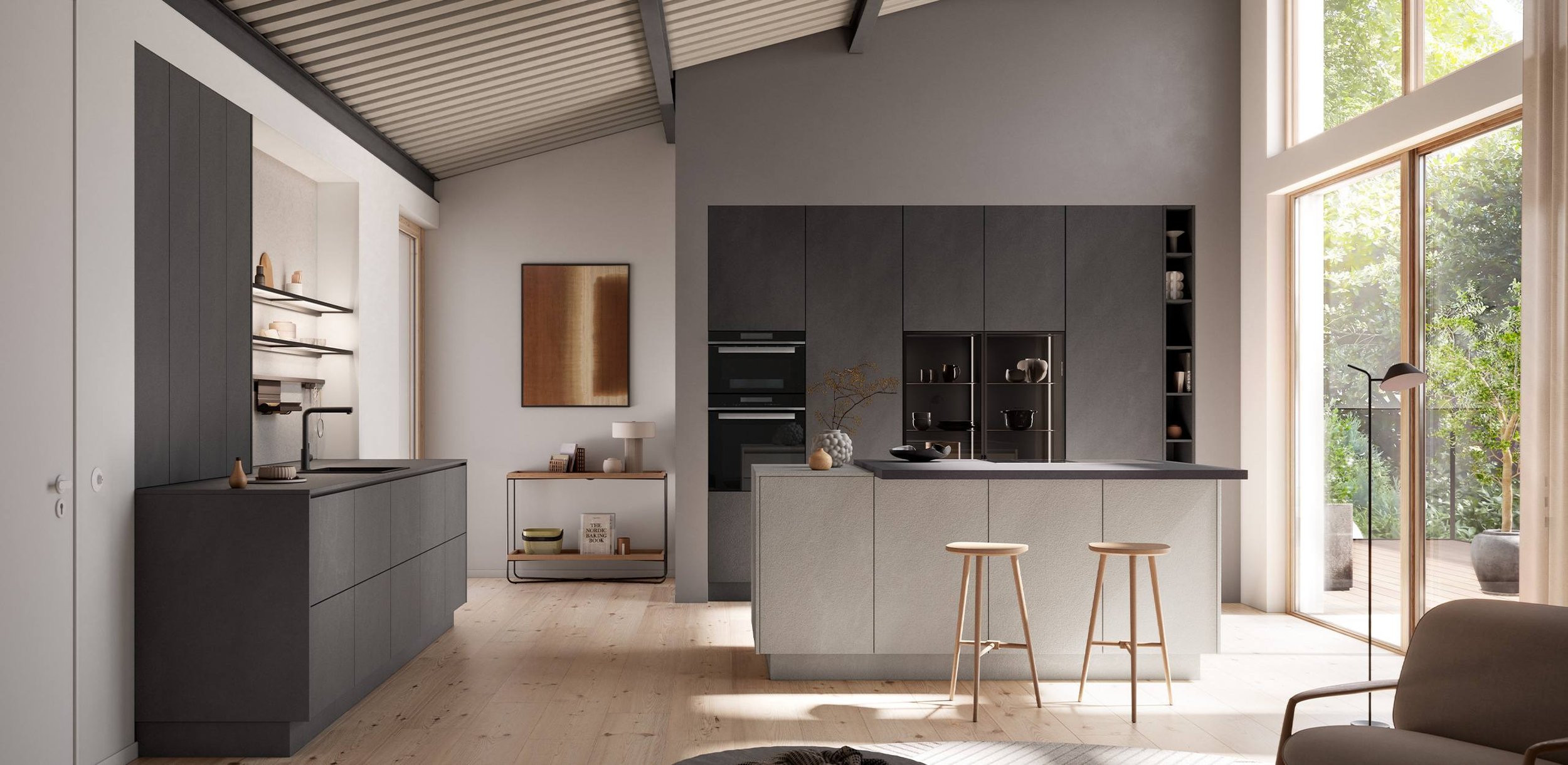 Modern European handleless kitchen design