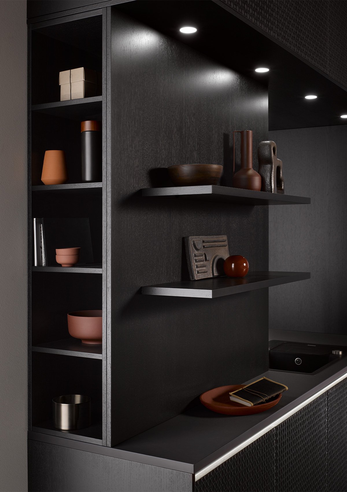 Clever shelf idea in a kitchen
