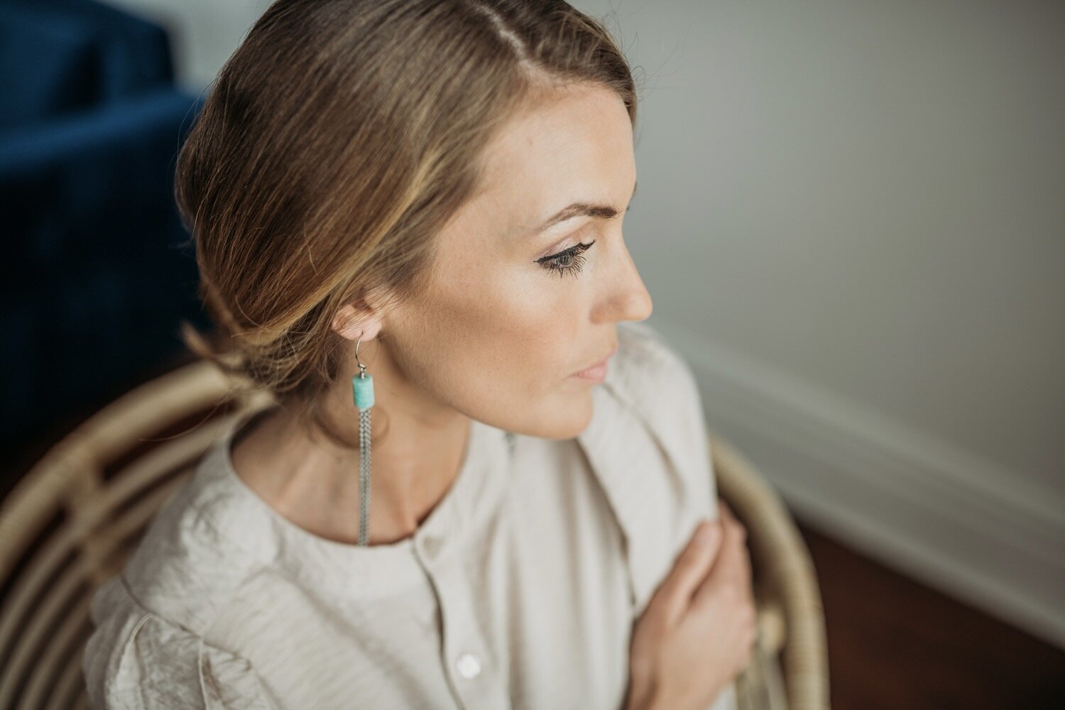 Amazonite w Silver Chain Tassel