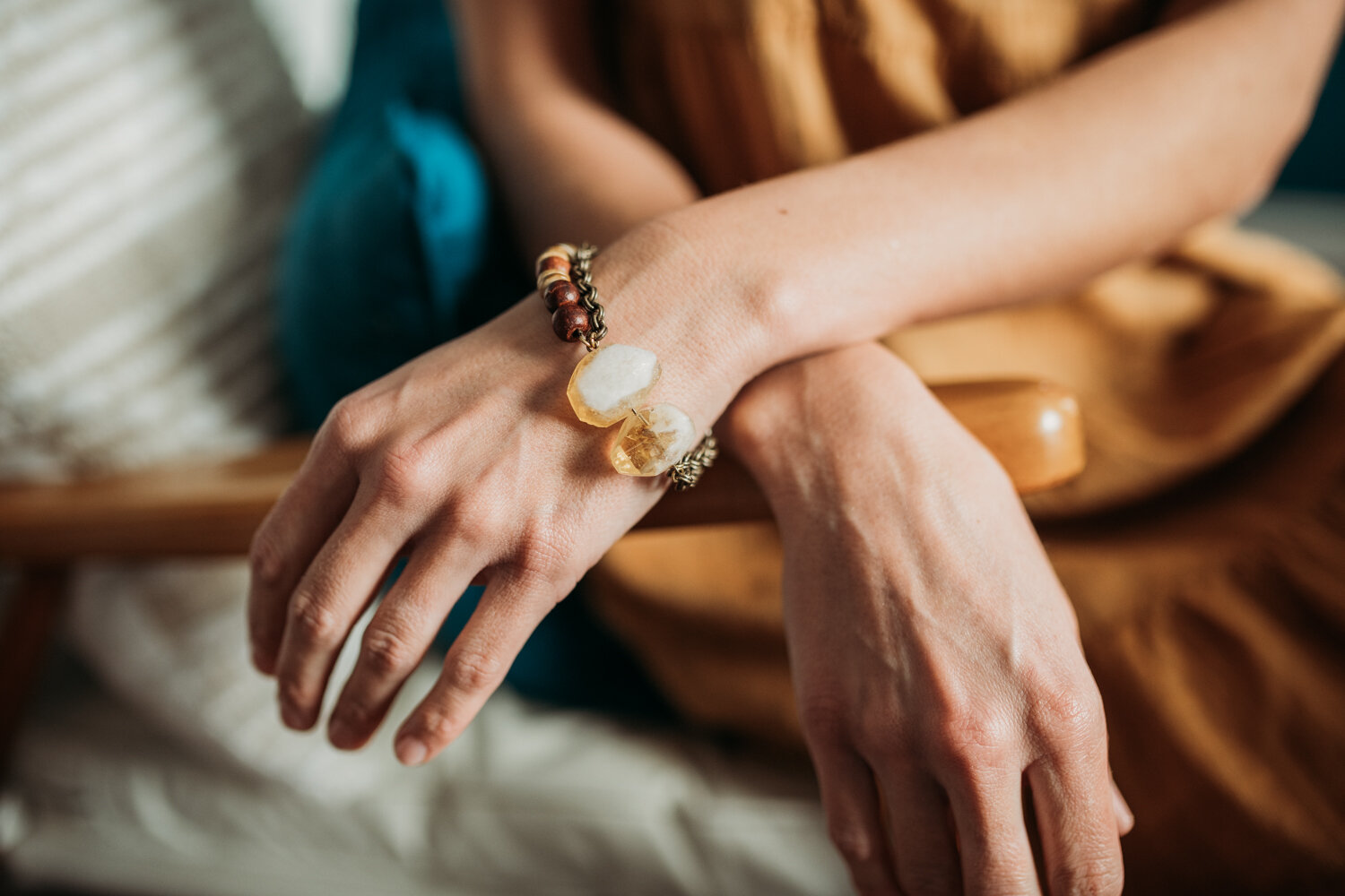 Citrine w Rosewood & Brass