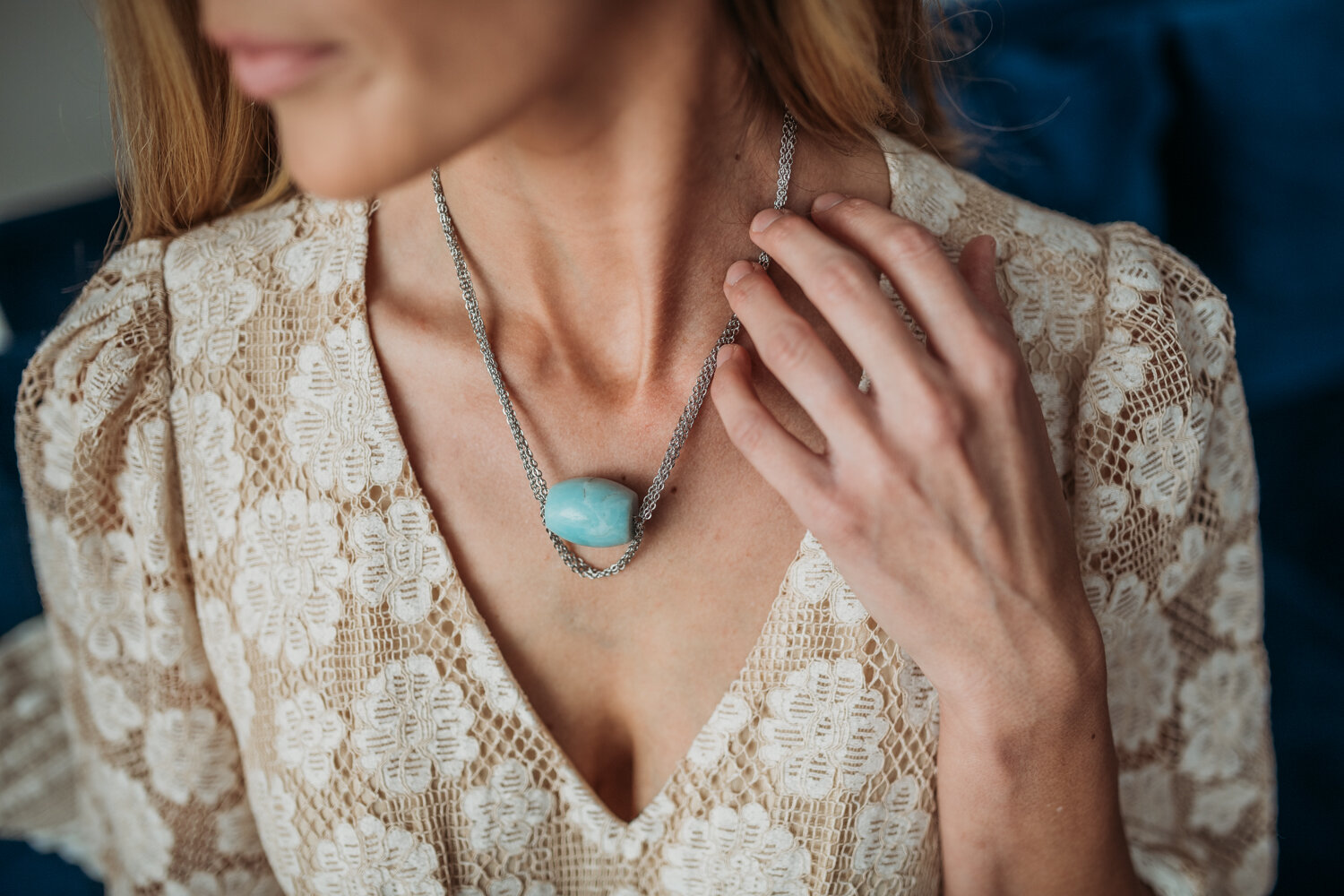 Amazonite Barrel w Silver