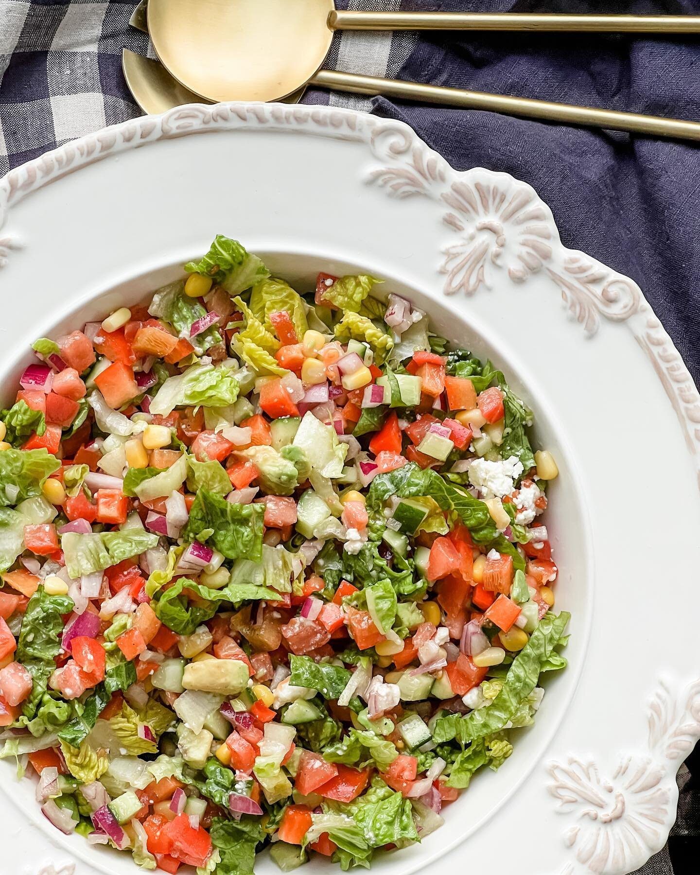 CHOPPED SALAD 🥗 

I would be saving this one especially with summer coming up. This is the simplistic version of this salad but I deliberately wanted to keep it simple. We are having it as a side but if I was having it as my main, I would have added