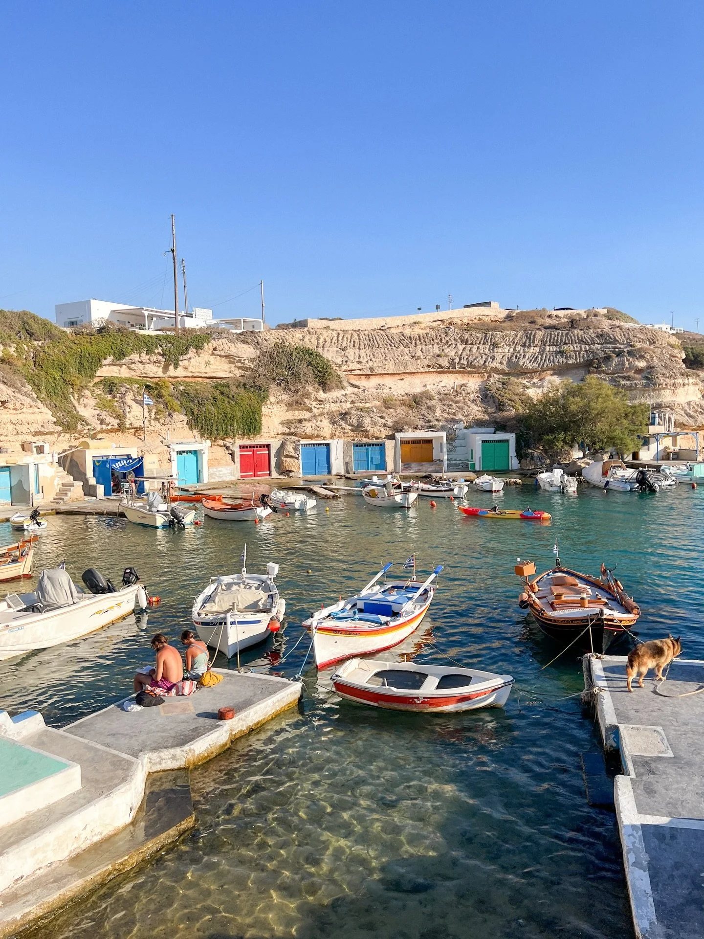 Have you even been to Milos if you missed Mandrakia?

This is a must if you&rsquo;re on the island.
A small fishing village carved into the rock, pretty and colourful. 
Swims straight off the jetty. 🏖️ Little boats coming and going. Such a unique sp