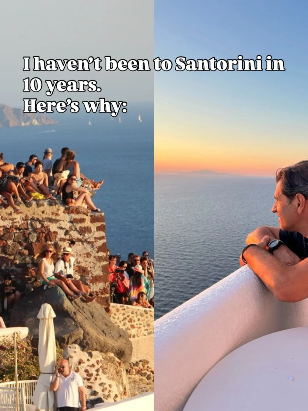 There are only two places in my life that have taken my breath away the moment I arrived. Venice was one. Santorini was the other. 🌊

And I mean that literally. That first visit, staying in Firostefani and wandering into Oia in the days before Insta