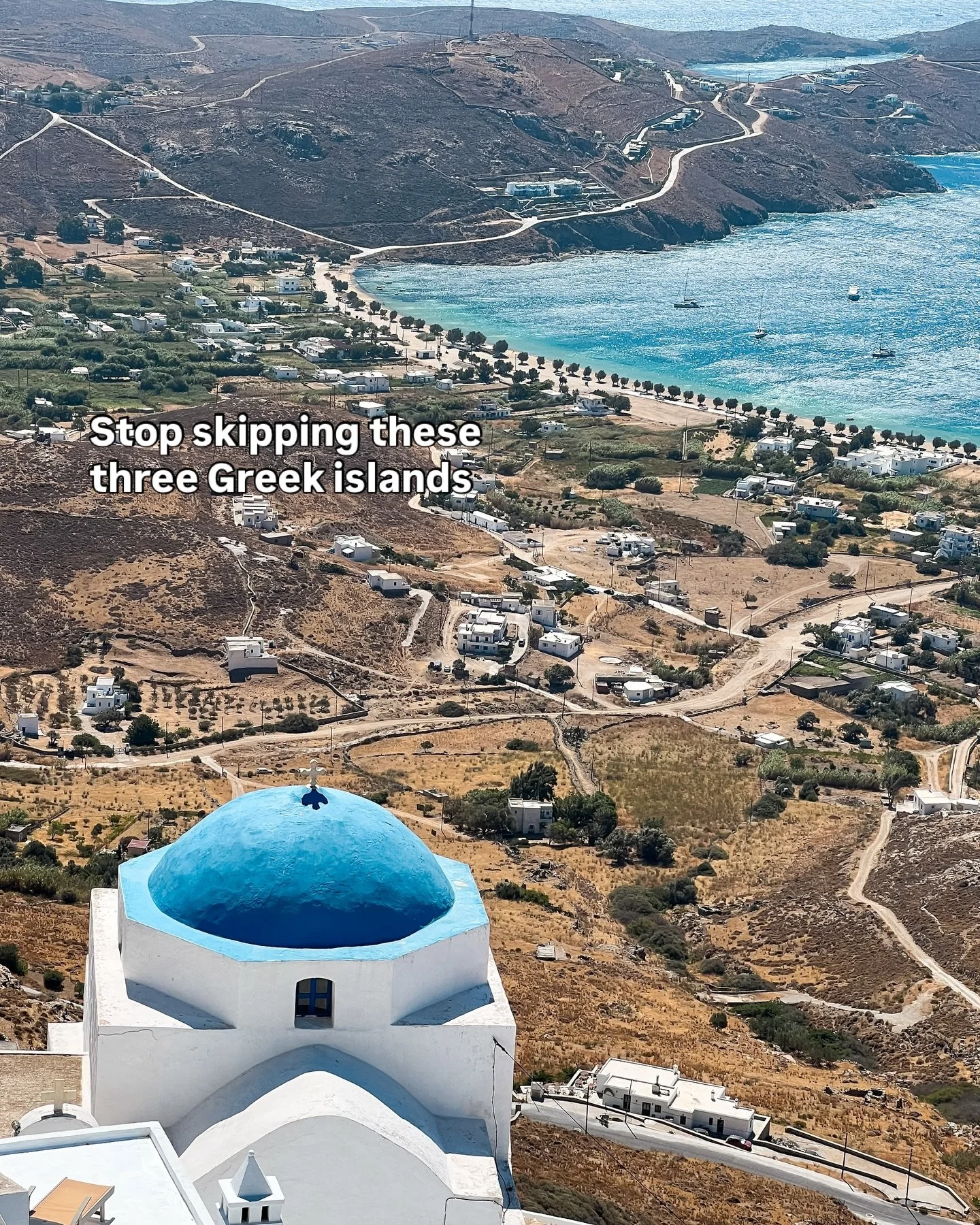 Three Greek Islands that you probably haven&rsquo;t considered but you should 🤍

Serifos for the Chora perched high above the island, quaint, pretty and completely its own world. Amorgos for bluest waters, whitewashed villages and a Greece that feel