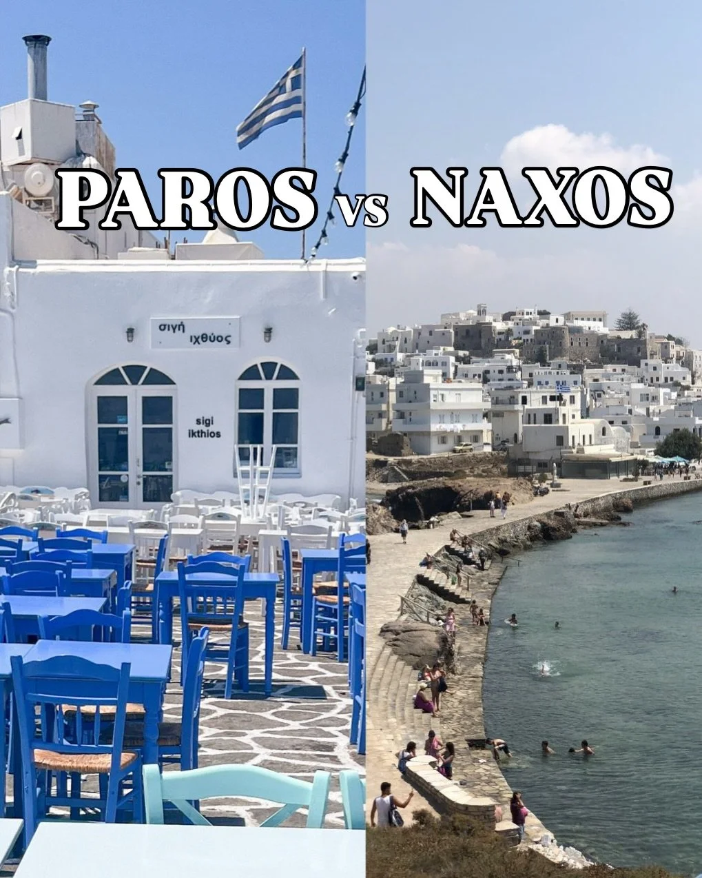 Paros or Naxos. 

Two beautiful islands, both unique in their own right and it&rsquo;s a very very close call. But if you&rsquo;re pushing me for an answer&hellip; the prettiness of Naousa tipped me over the line for Paros. Oh and the shopping may ha