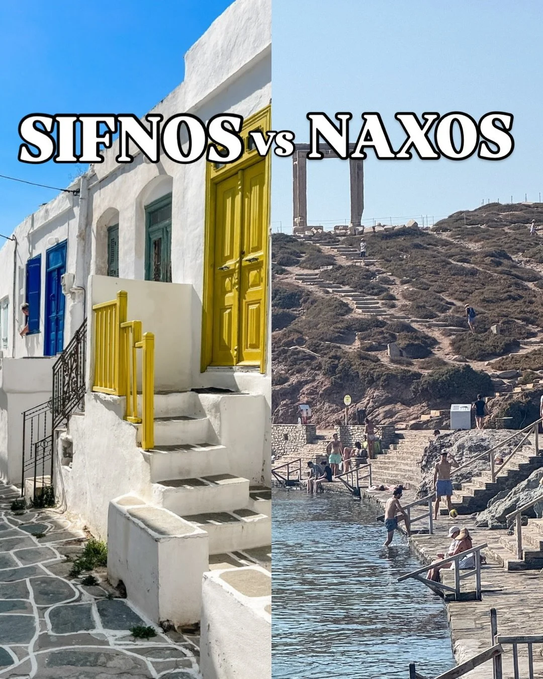 Sifnos vs Naxos 🧿

This is a biggy.

Two beautiful islands, both in the Cyclades, both foodie islands, very different experiences. Here is everything you need to know before you choose.

Both are genuinely charming. Both will make you want to come b