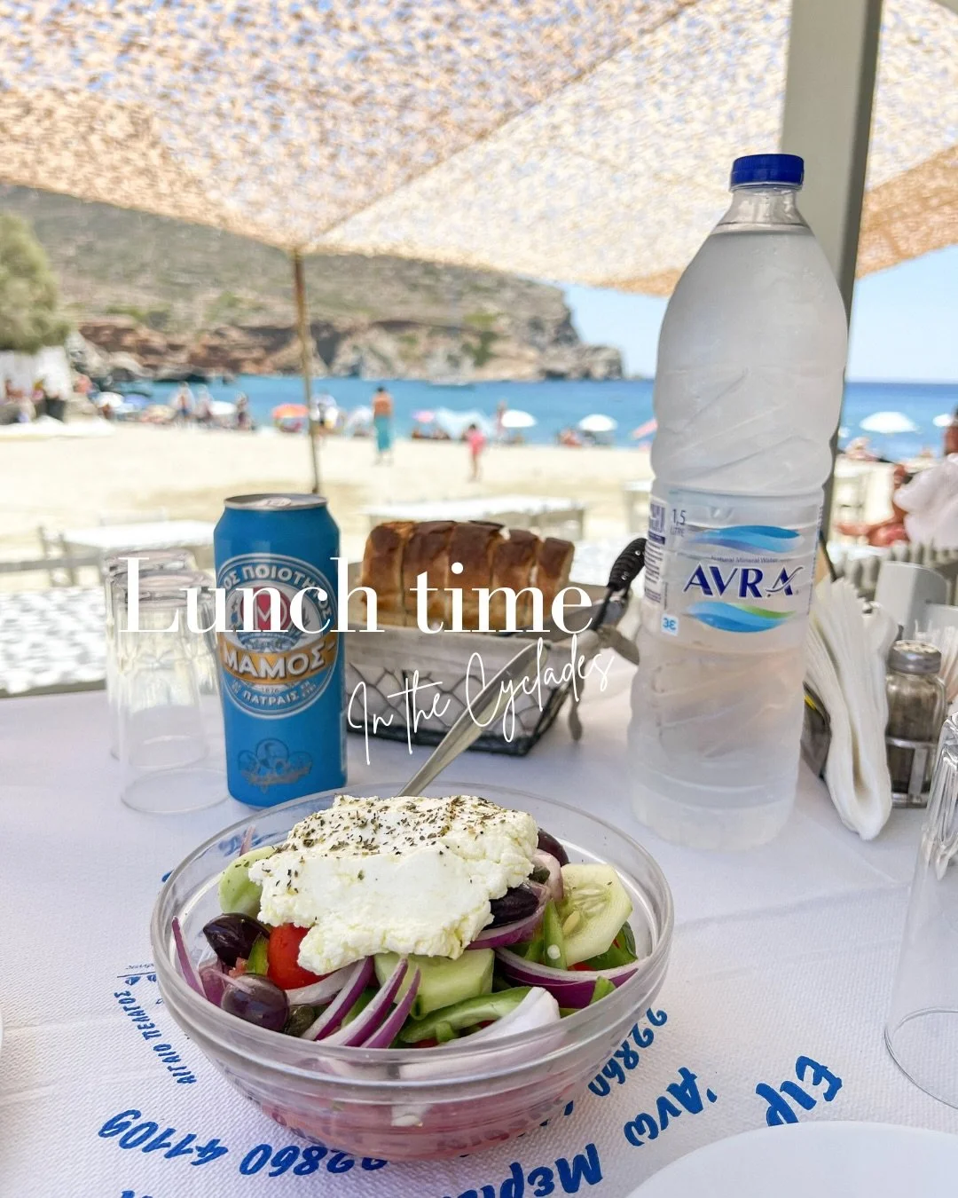 This is how you lunch in Folegandros 🏖️ 

At Eirinis, Agali beach Folegandros, right by the water. A bottle of water, a Mammos, a Horiatiki salata, keftedes some fried potatoes. You swim, you eat, you swim again and then you nap.

Counting down the 