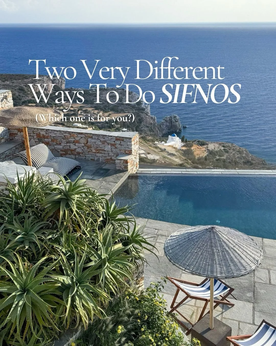 Two very different ways to do Sifnos. 🇬🇷

One is all slow mornings, views and romantic stays above the sea. The other is beach days, long lunches and group dinners by the water.

I have just shared a new blog post comparing Verina Astra and La Mer 
