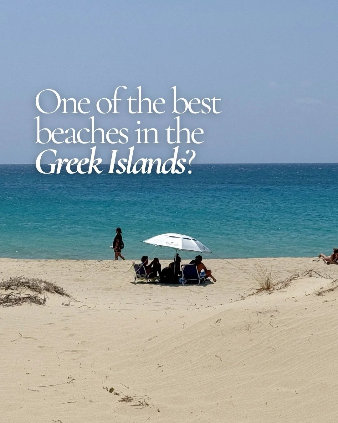 📍 Plaka, Naxos

It is a big call but I think the stretch of beach between Maragas and Plaka is one of the best beaches in the Greek islands.

✅ Long wide stretch of golden sand
✅ Turquoise calm water
✅ Plenty of public beach space 
✅ Beautiful beach