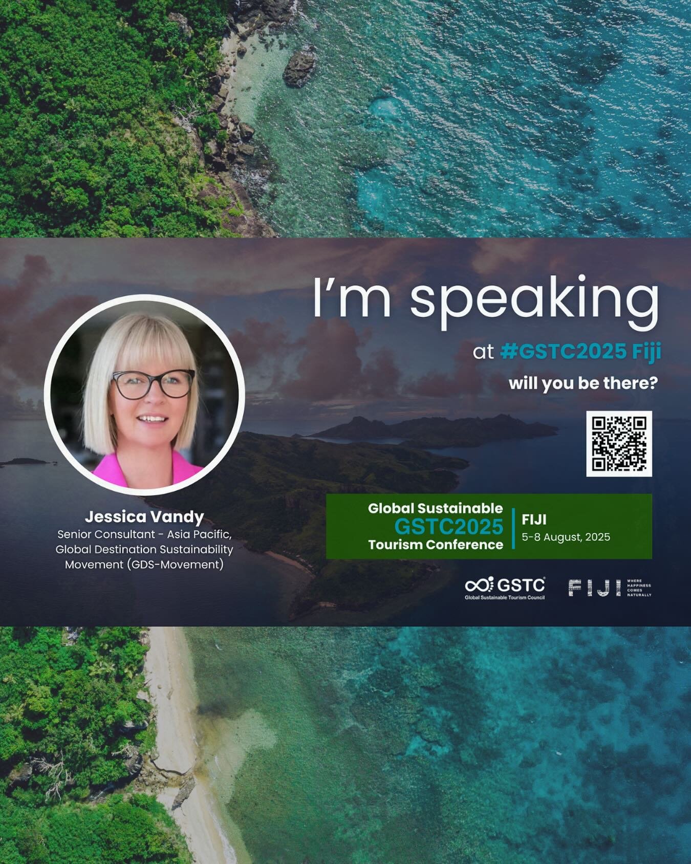 We&rsquo;re delighted to be representing GDS-Movement and speaking at the #GSTC2025 in Fiji this August (sounds terrible right?)🌴

Will be chatting how we advance sustainability within the MICE sector with my esteemed industry colleague Roger Simons