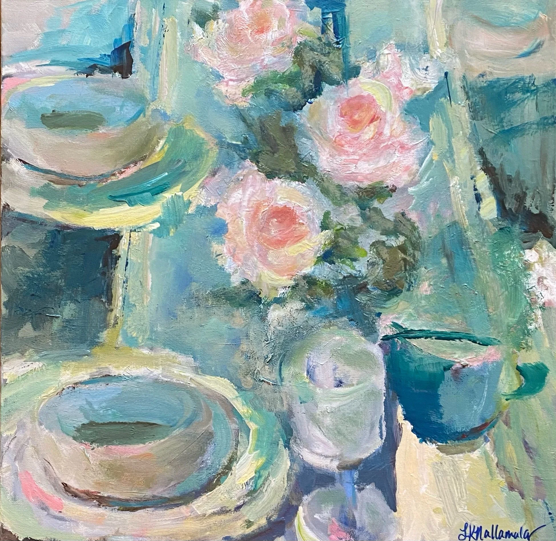 "The Gathering" 20x20 acrylic and oil / on 1.5 inch gallery wrapped canvas / Private collection