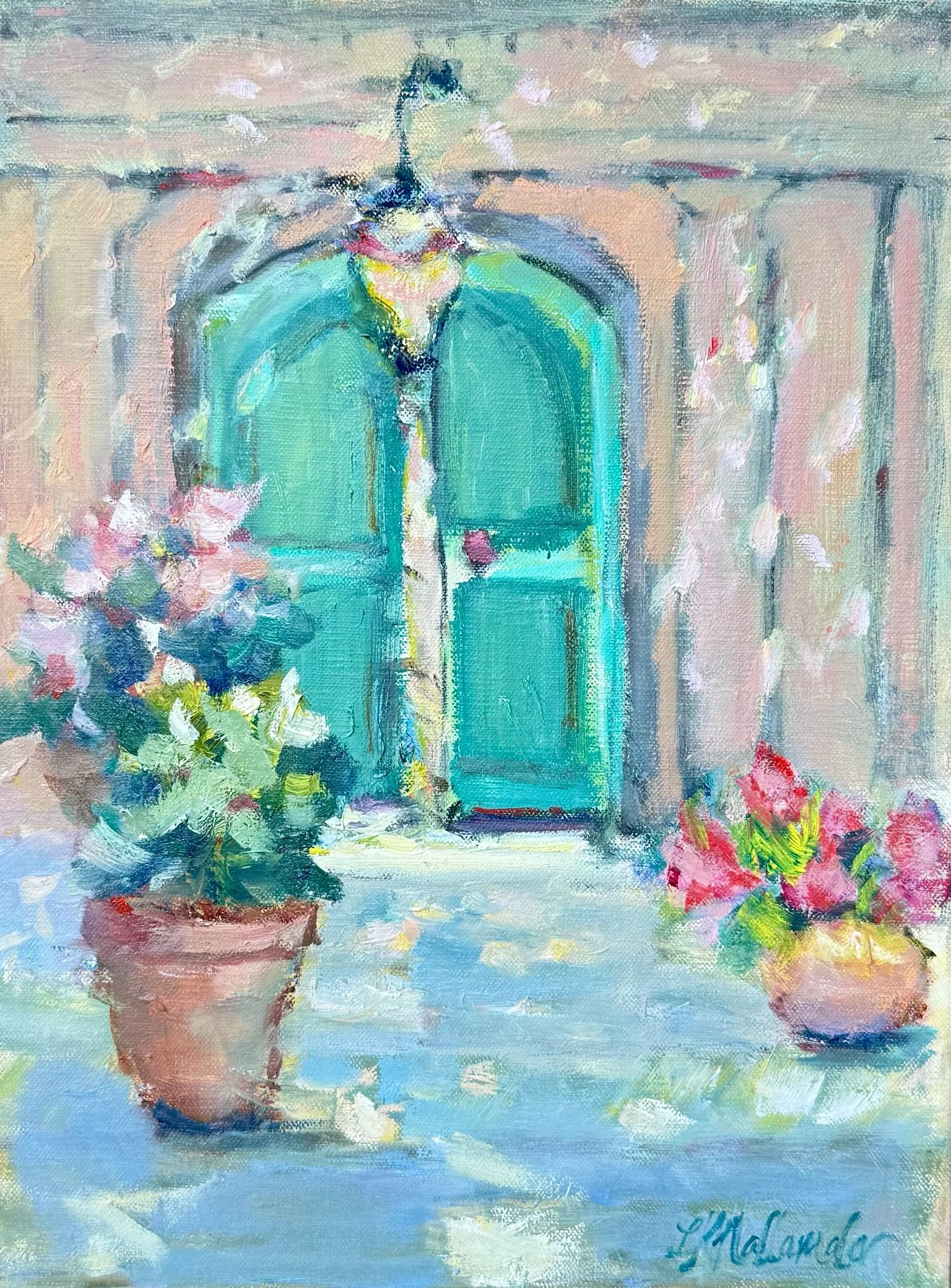 “Welcome In” Aix-en-Provence, France / 12x16 inch oil in a 20.5x24.75 inch bronze frame / $325